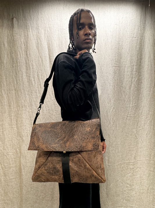 FW24 || POLIS BAG || ARTISANAL RUST - ELEPHANT LEATHER