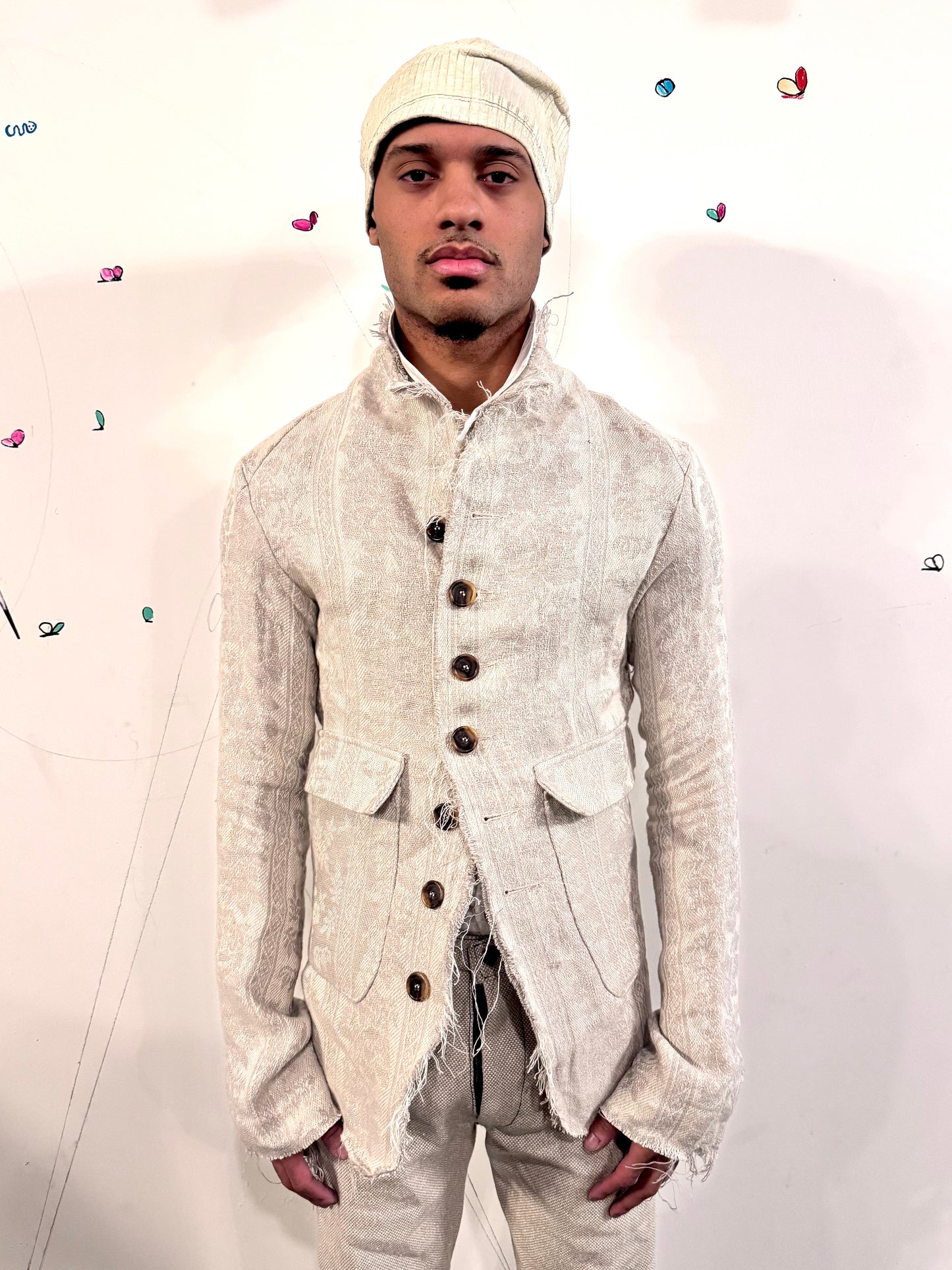 SS26 || PROTOLOGICAL ARCHETYPE LONG BLAZER || LINEN ECRU