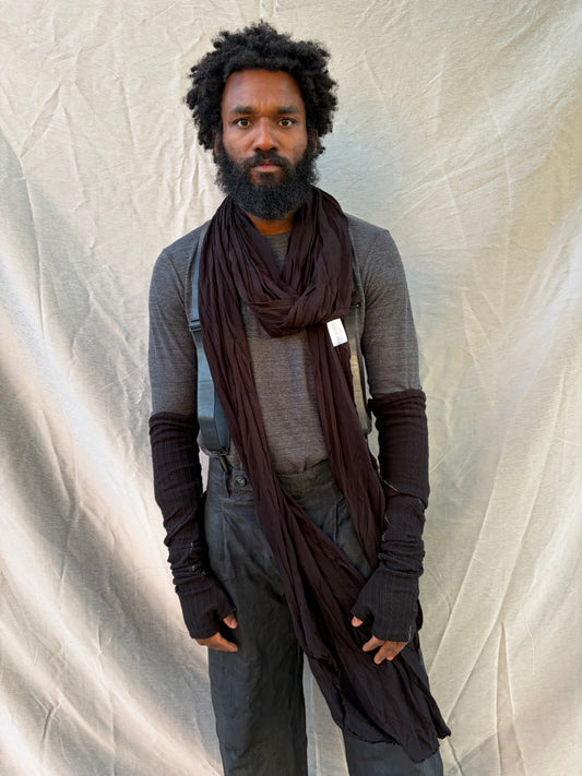 FW25 || BIAS CUT “SLITHERER” SCARF || RAYON  - BLACK