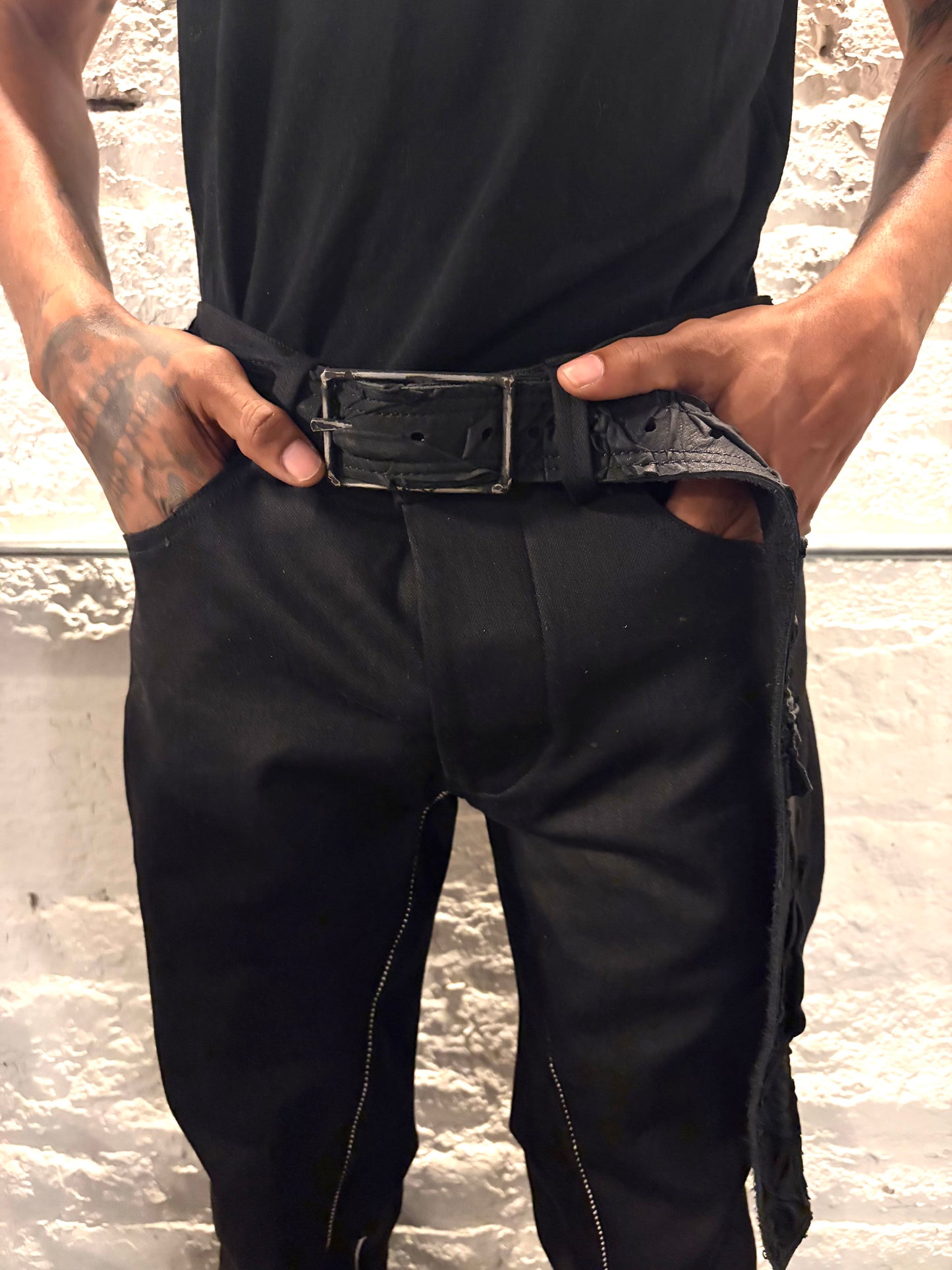 FW25 || KGN 13 1.5" BELT || BLACK - RUCHED SILK CALF