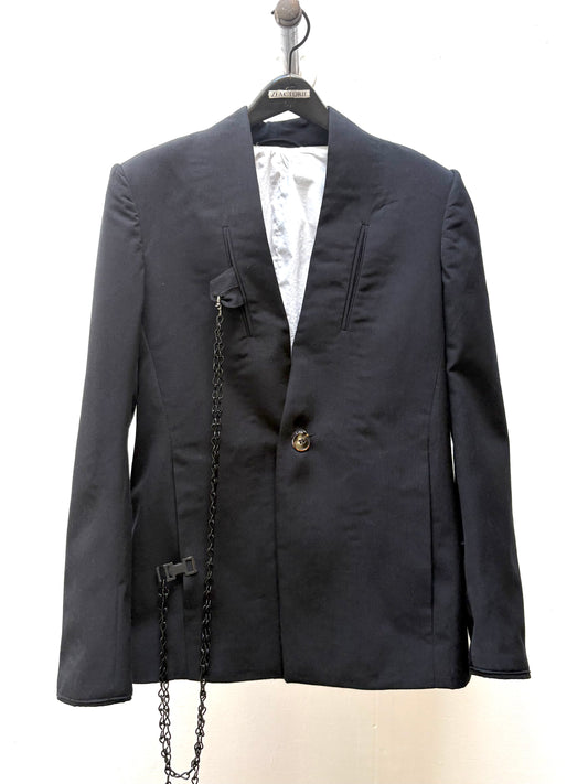 FW25 || SHAWL COLLAR ZAGODA 4 POCKET BLAZER || BLACK WOOL