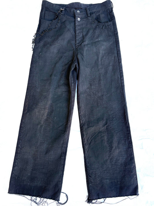 FW25 || PINNED + CHAINED GODDE JEANS || CHARCOAL COATED LINEN