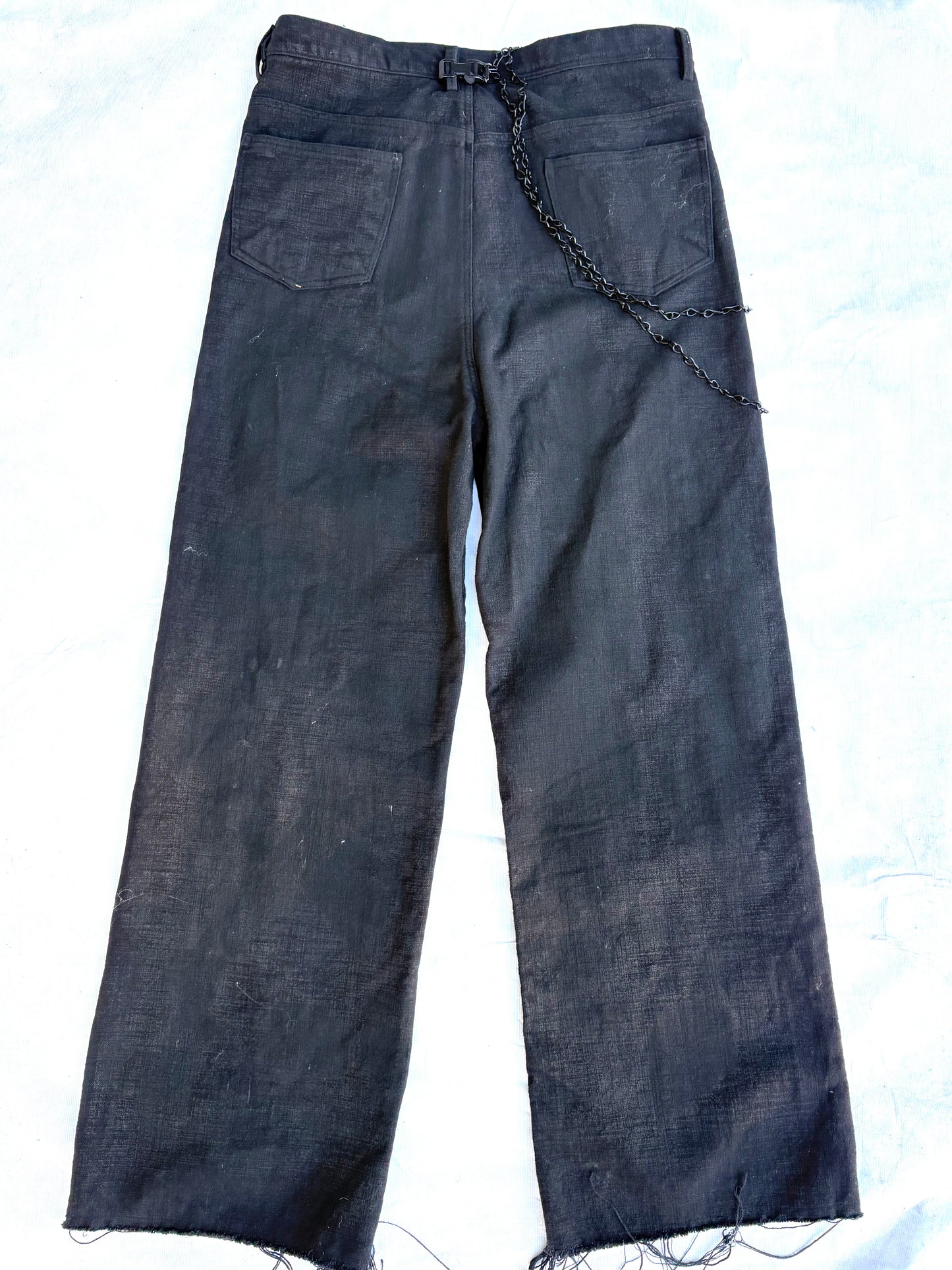 FW25 || PINNED + CHAINED GODDE JEANS || CHARCOAL COATED LINEN