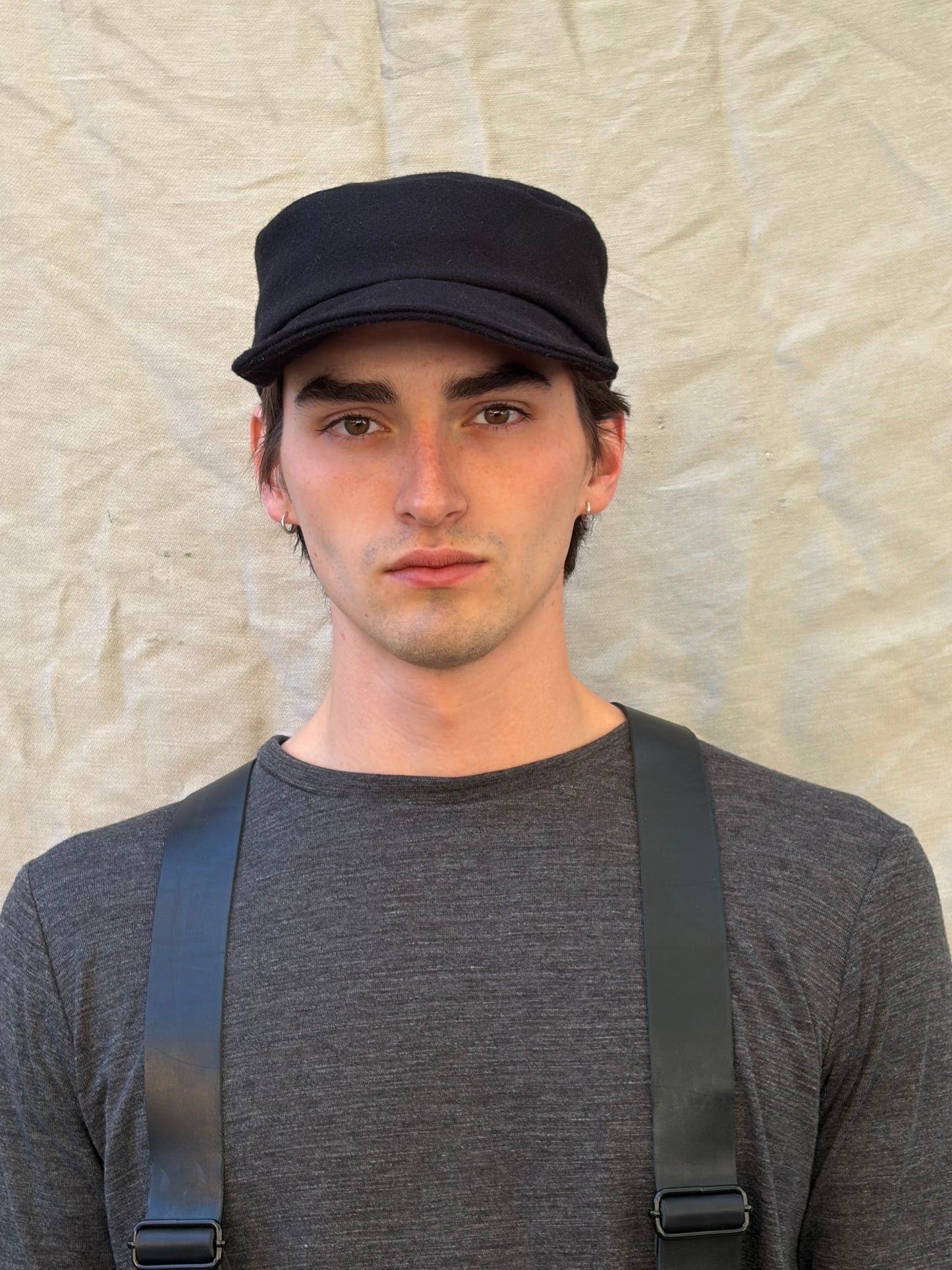 FW25 || EXTENDED SQUARE BILL ZB HAT || 100% WOOL|| BLACK