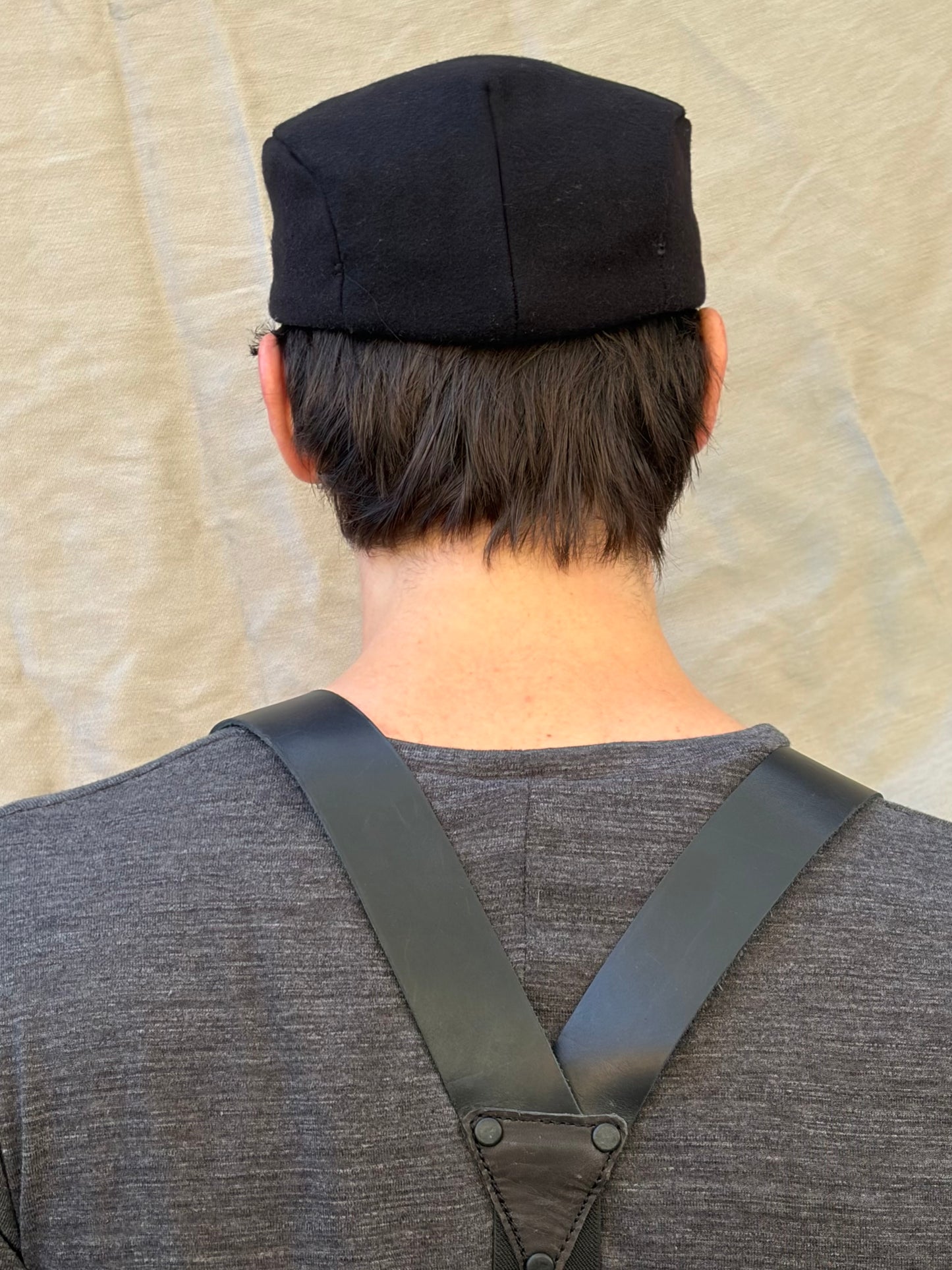 FW25 || EXTENDED SQUARE BILL ZB HAT || 100% WOOL|| BLACK