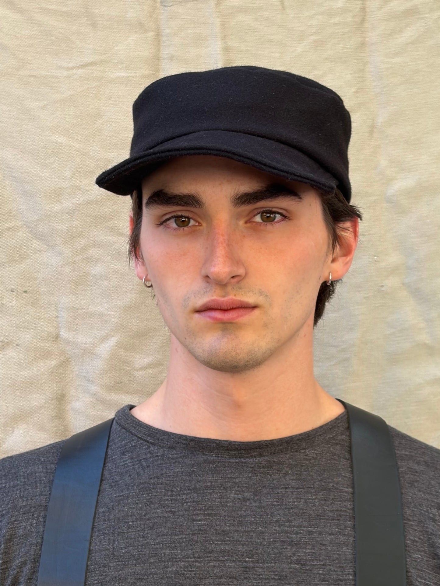 FW25 || EXTENDED SQUARE BILL ZB HAT || 100% WOOL|| BLACK