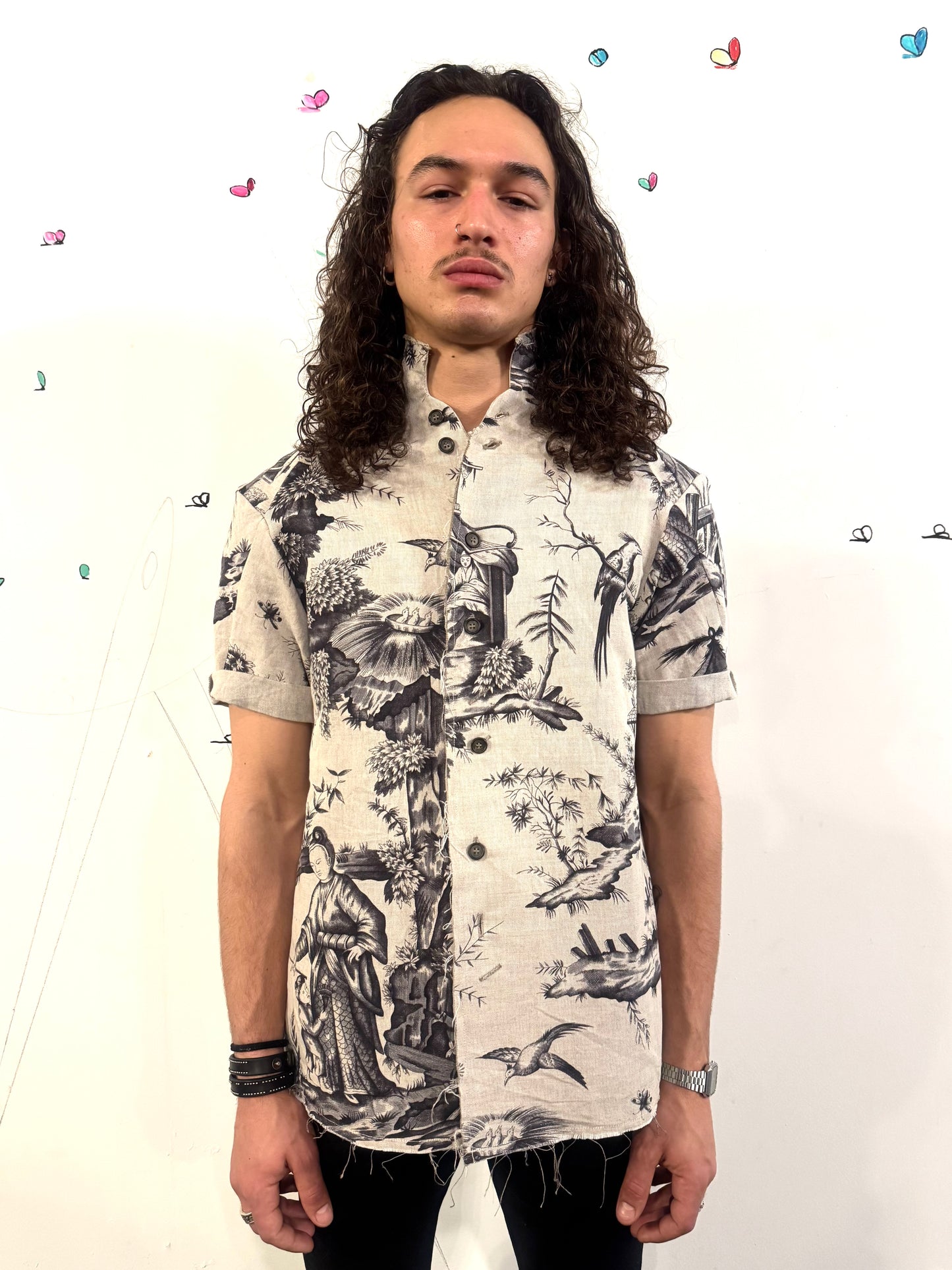 SS26 || PROTOLOGICAL ARCHETYPE SHORT SLEEVE SHIRT || TOILE PRINT|| LINEN