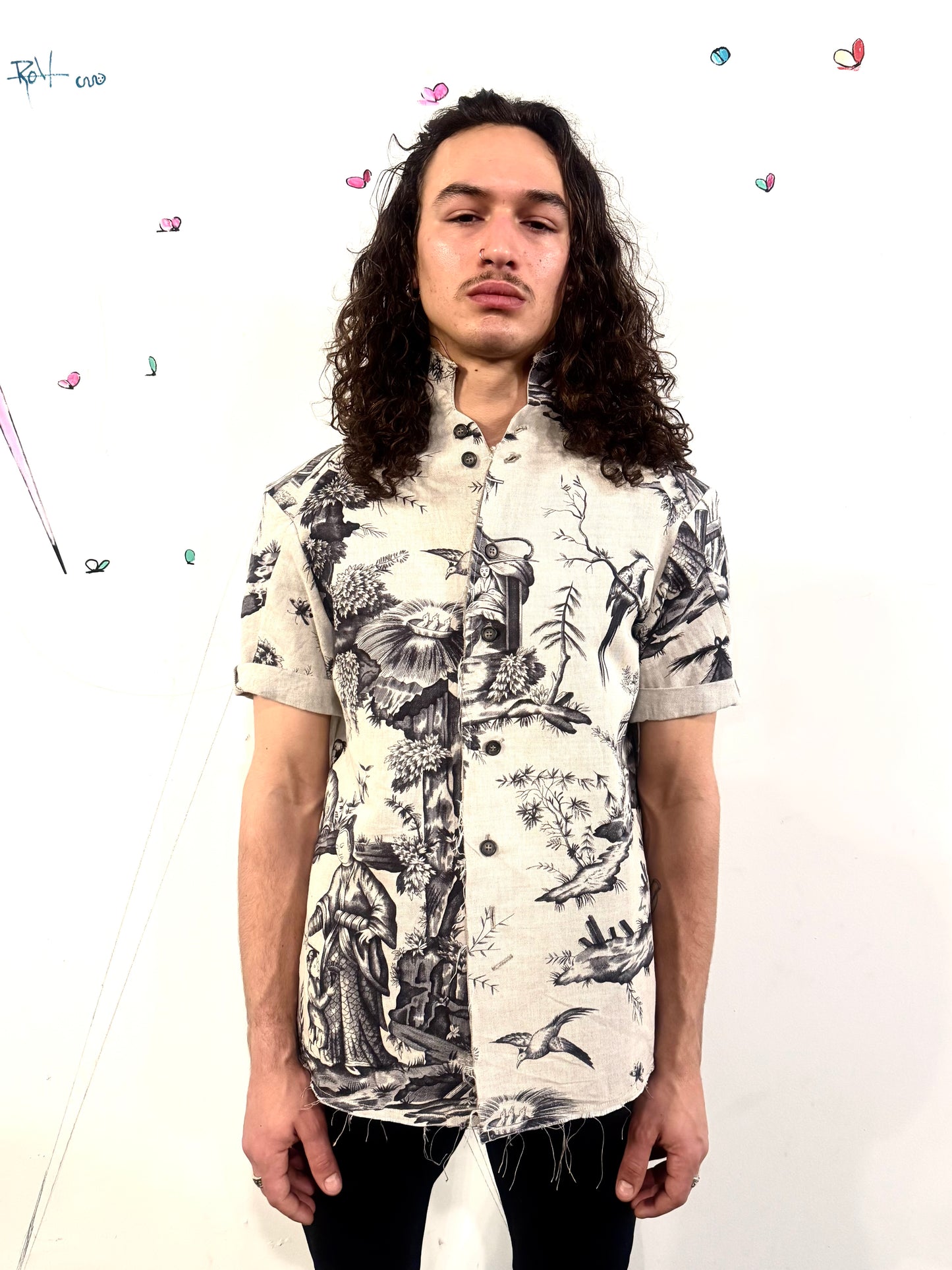 SS26 || PROTOLOGICAL ARCHETYPE SHORT SLEEVE SHIRT || TOILE PRINT|| LINEN
