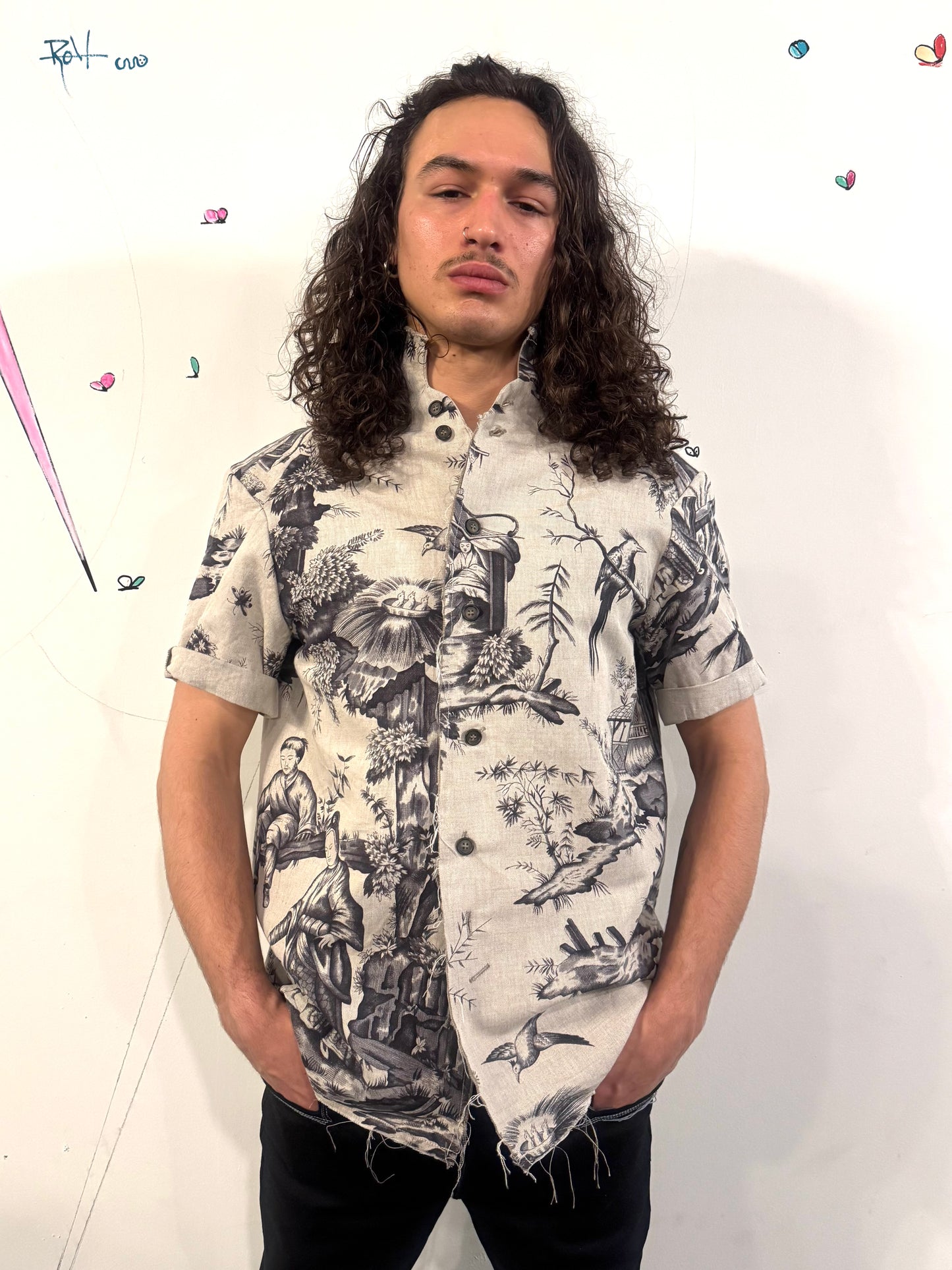 SS26 || PROTOLOGICAL ARCHETYPE SHORT SLEEVE SHIRT || TOILE PRINT|| LINEN