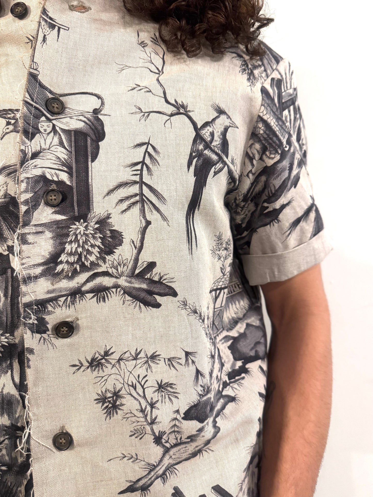 SS26 || PROTOLOGICAL ARCHETYPE SHORT SLEEVE SHIRT || TOILE PRINT|| LINEN
