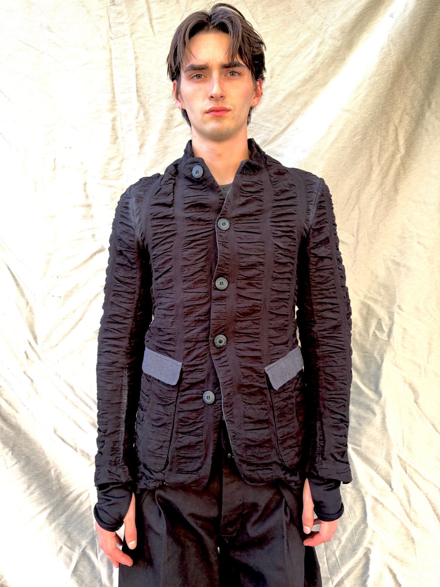 FW25 || CARDIGAN LINED 5 BUTTON BLAZER || 100% LINEN + COTTON