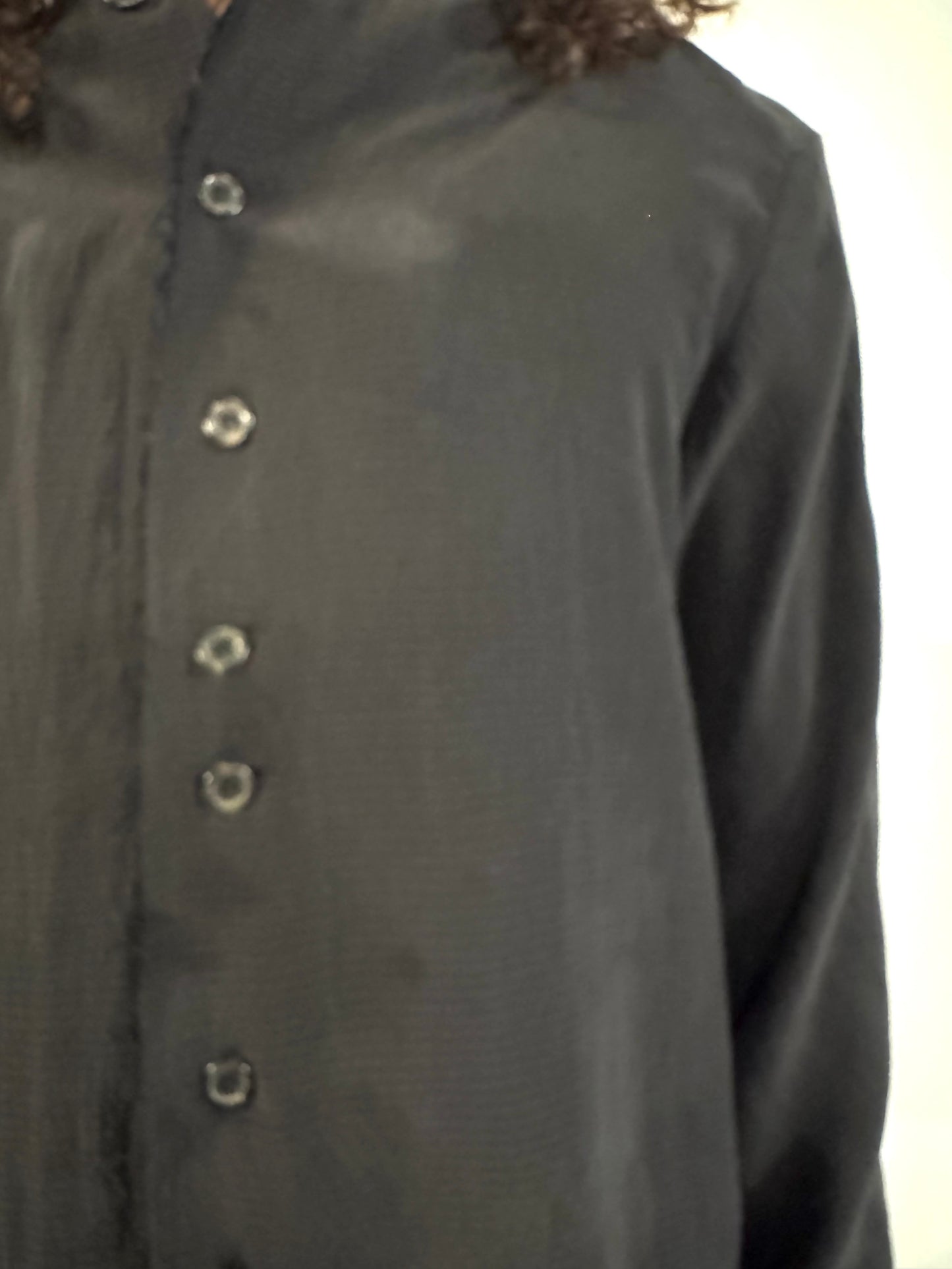 SS26 || PROTOLOGICAL ARCHETYPE SHIRT || BLACK || SILK SEERSUCKER