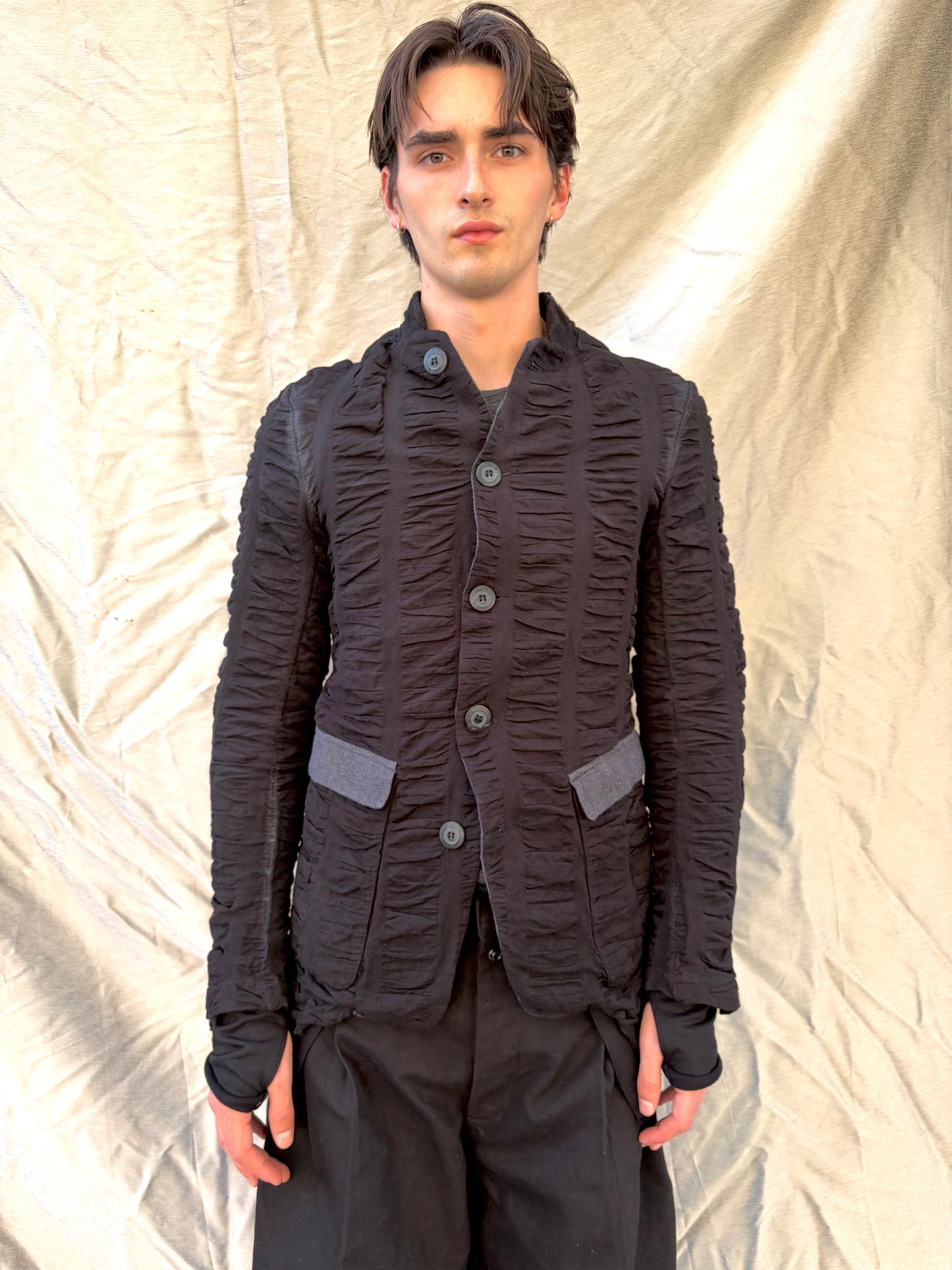 FW25 || CARDIGAN LINED 5 BUTTON BLAZER || 100% LINEN + COTTON