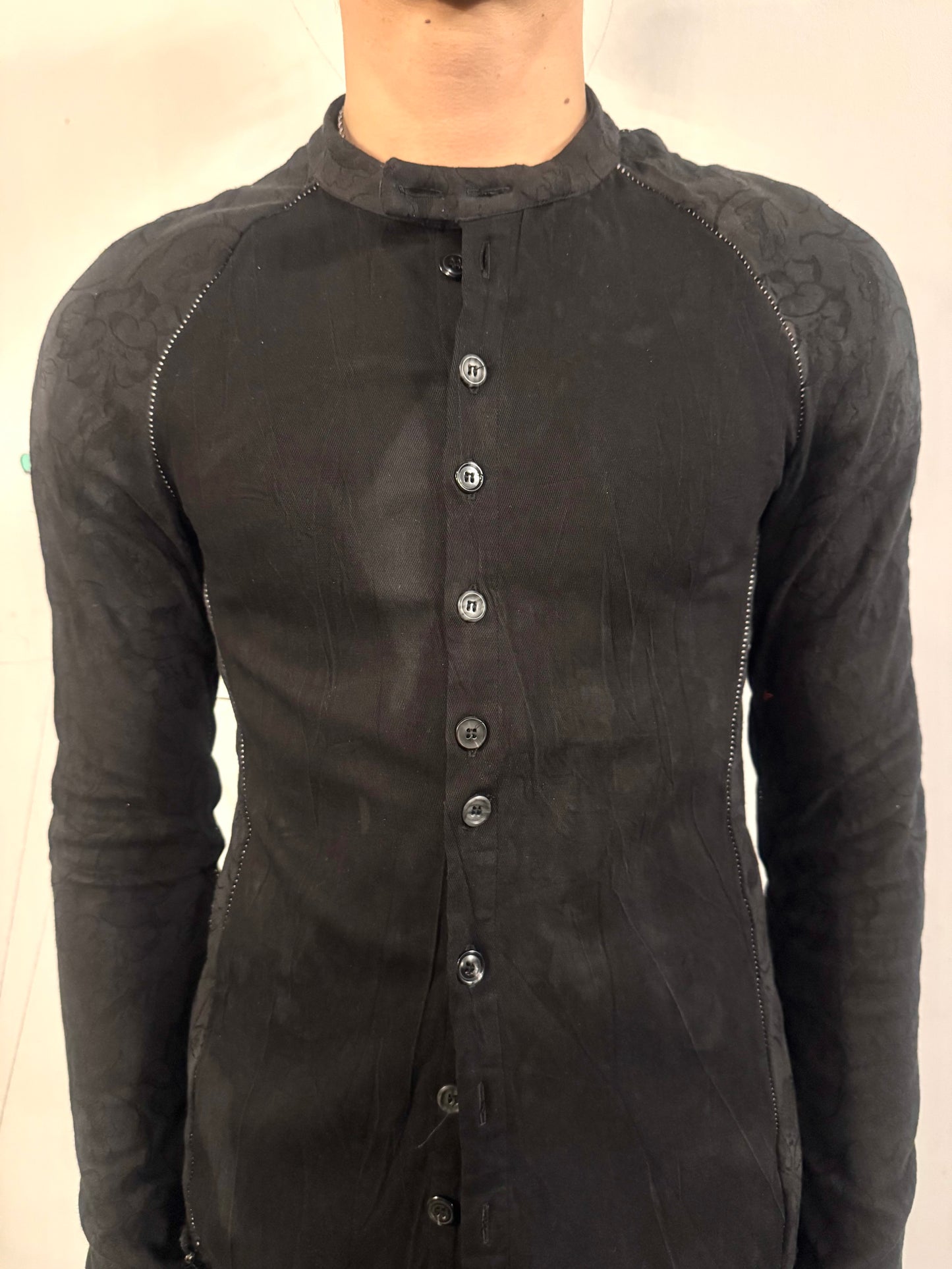 SS26 || OVERLOCKED RAGLAN LONG SLEEVE SHIRT - BLACK