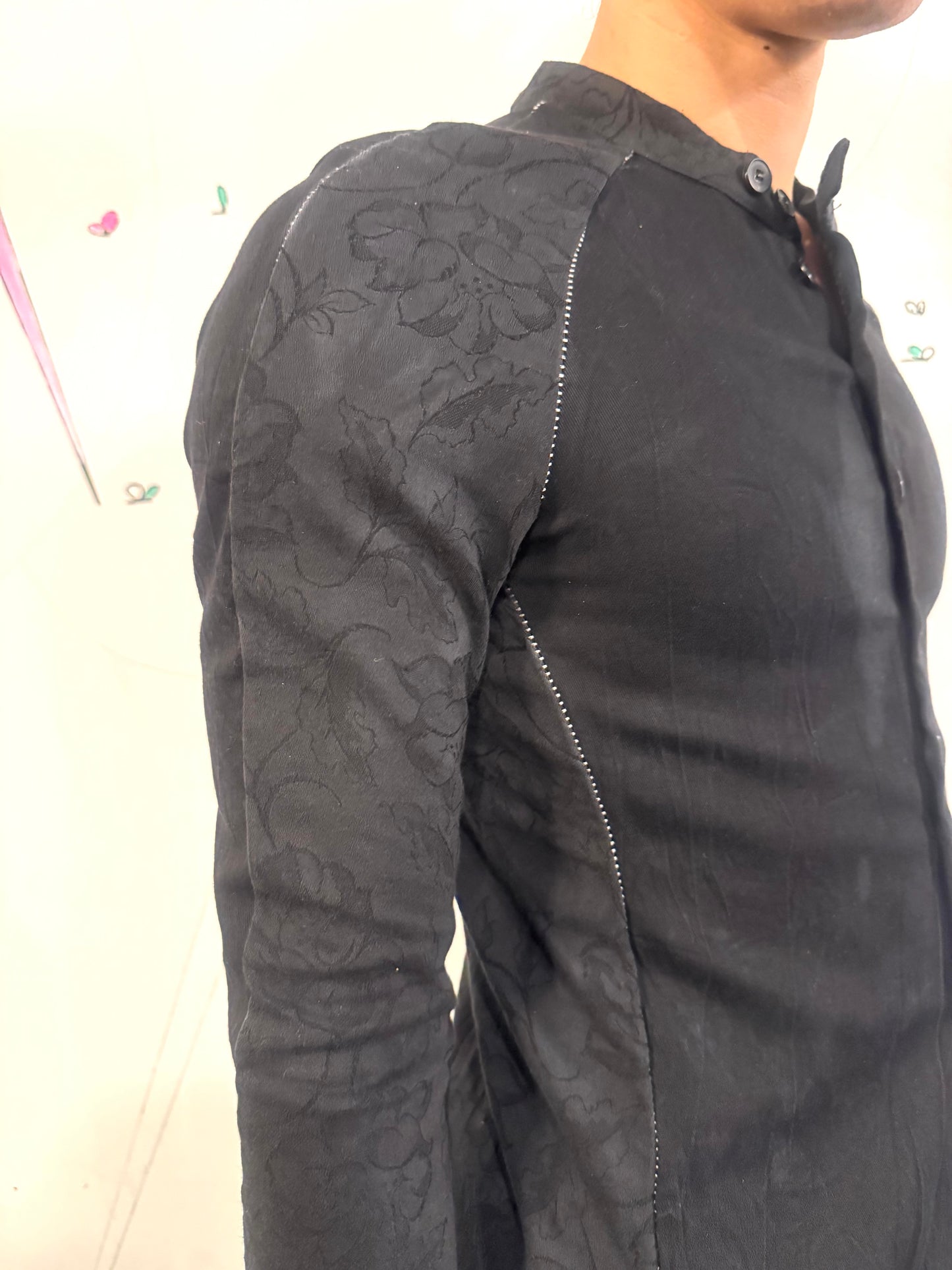 SS26 || OVERLOCKED RAGLAN LONG SLEEVE SHIRT - BLACK