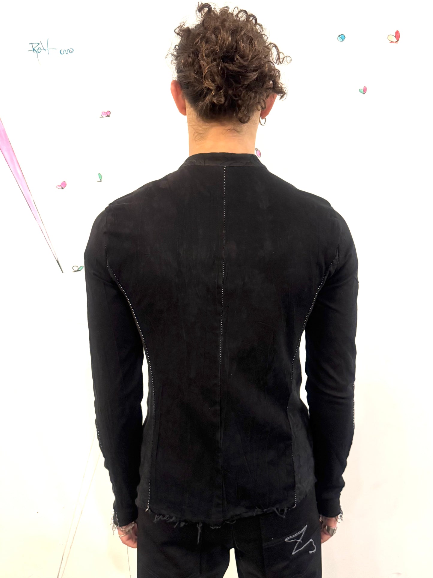 SS26 || OVERLOCKED RAGLAN LONG SLEEVE SHIRT - BLACK