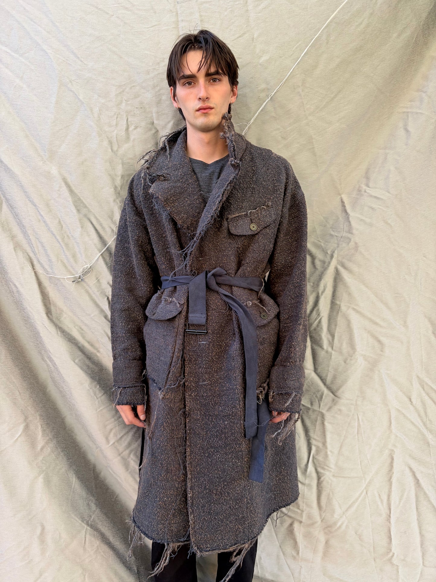 FW25 || BEAST COAT 3.0 || CURED WOOL || WASHED BLACK