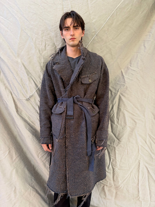 FW25 || BEAST COAT 3.0 || CURED WOOL || WASHED BLACK