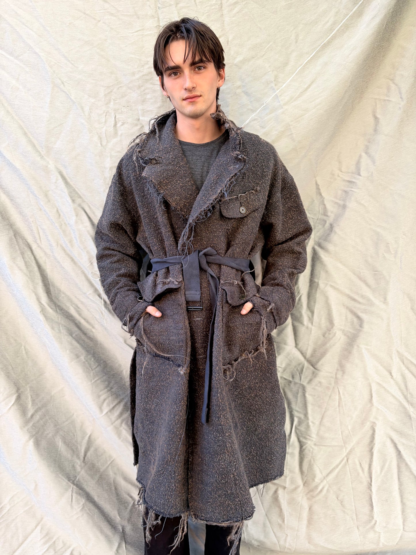 FW25 || BEAST COAT 3.0 || CURED WOOL || WASHED BLACK