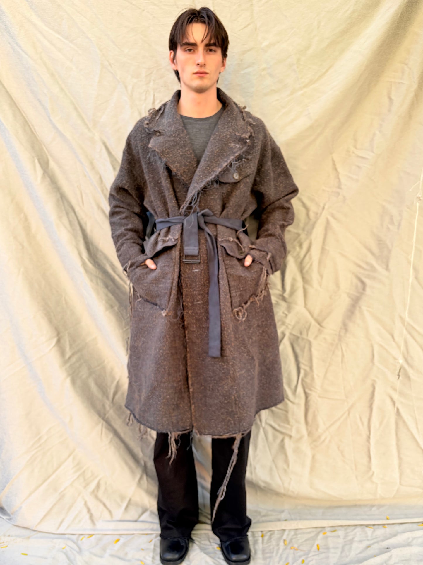 FW25 || BEAST COAT 3.0 || CURED WOOL || WASHED BLACK
