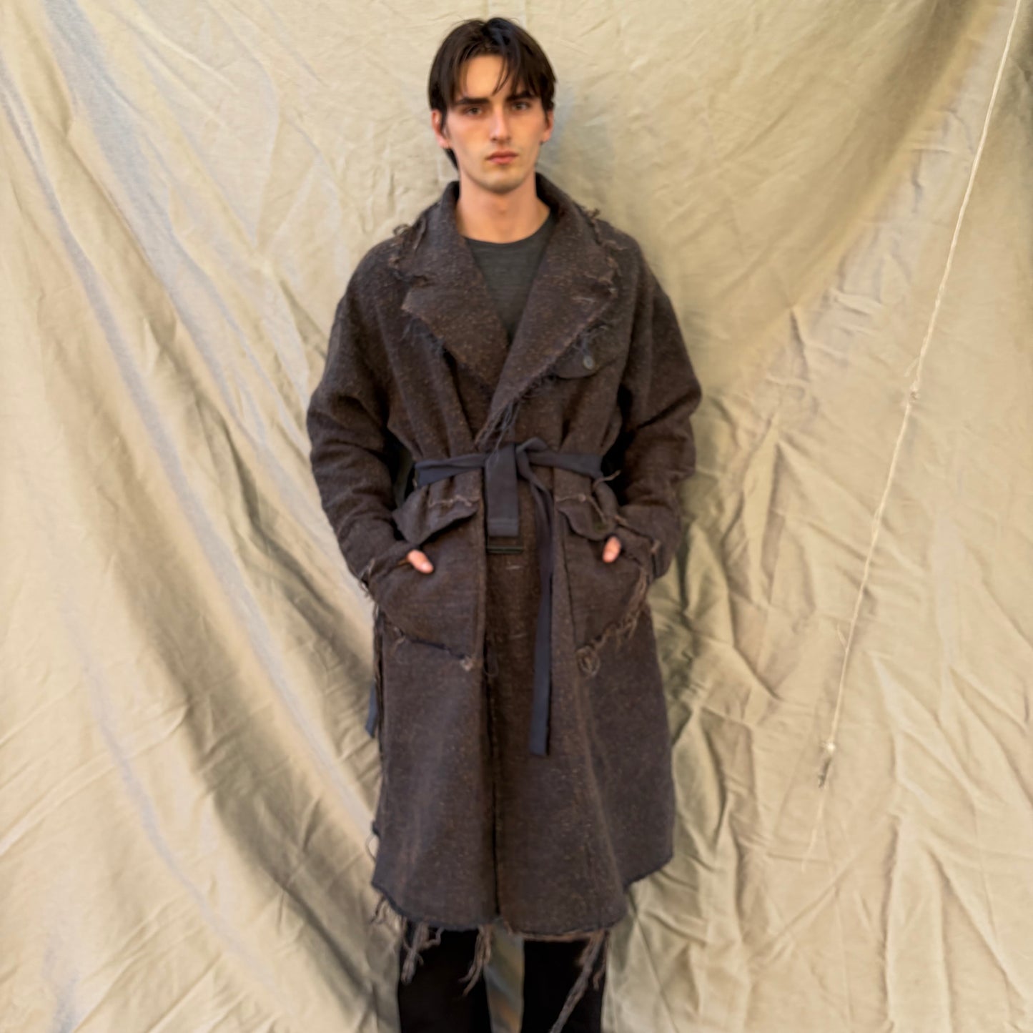 FW25 || BEAST COAT 3.0 || CURED WOOL || WASHED BLACK