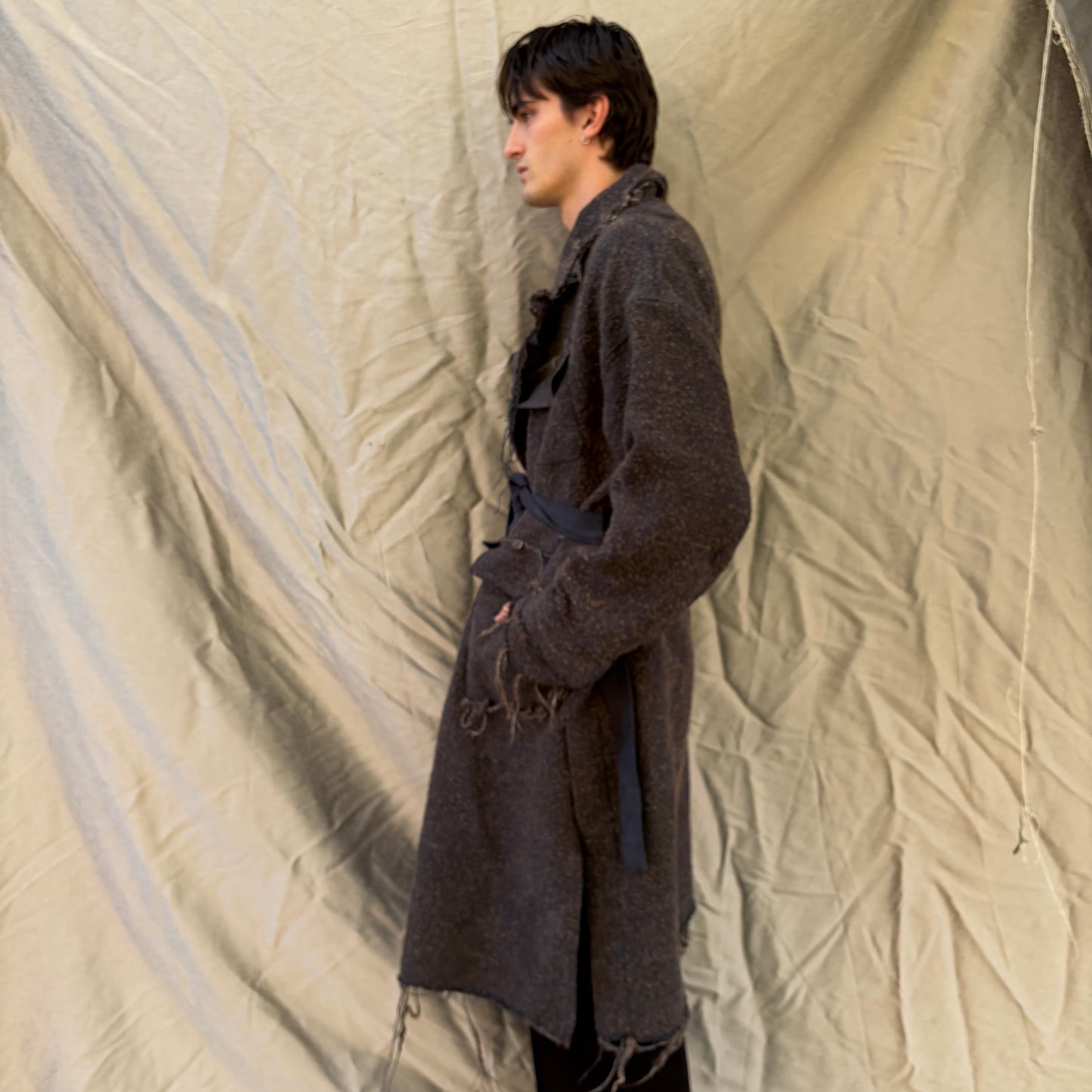 FW25 || BEAST COAT 3.0 || CURED WOOL || WASHED BLACK