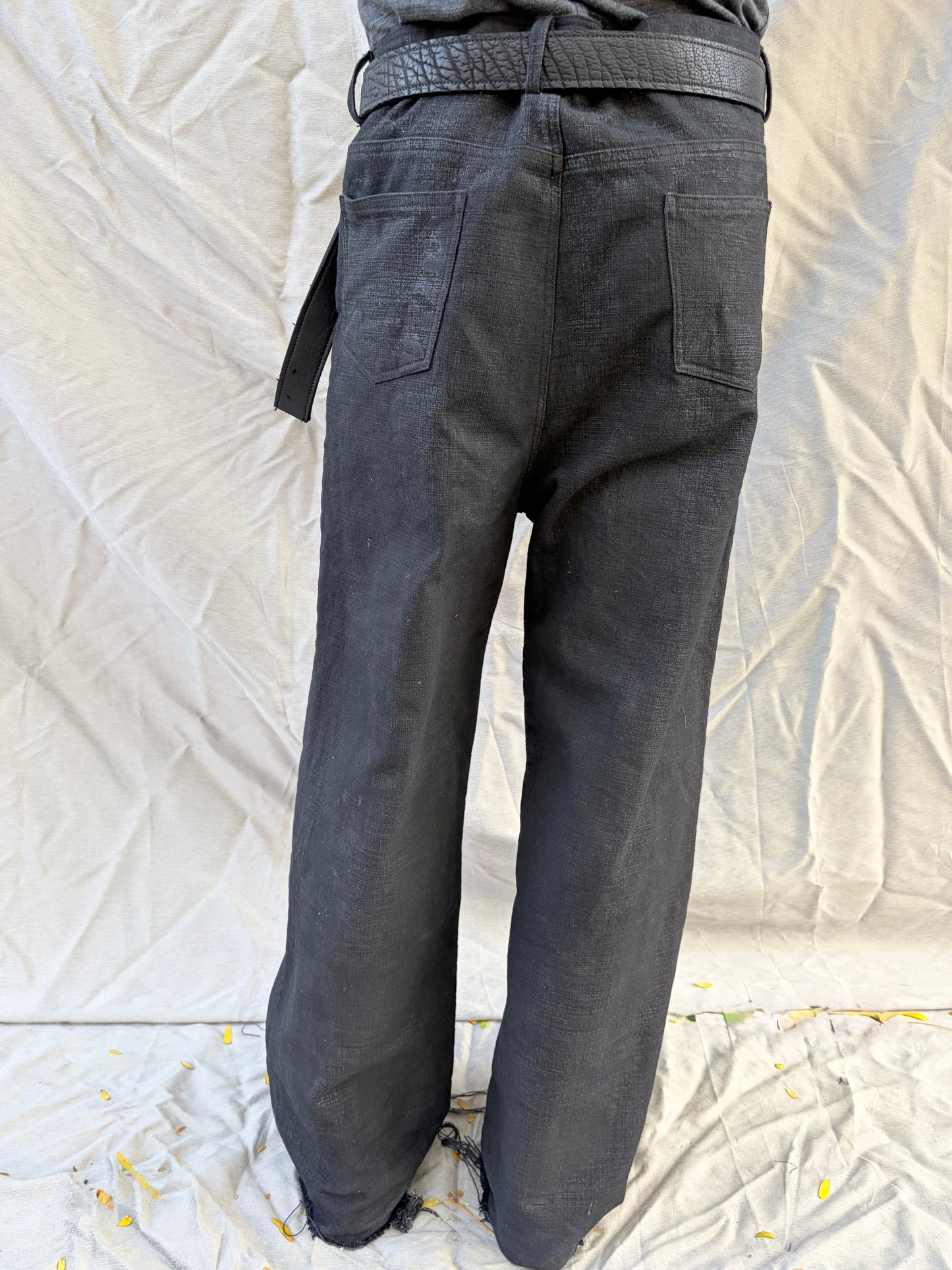 FW25 || PINNED + CHAINED GODDE JEANS || CHARCOAL COATED LINEN