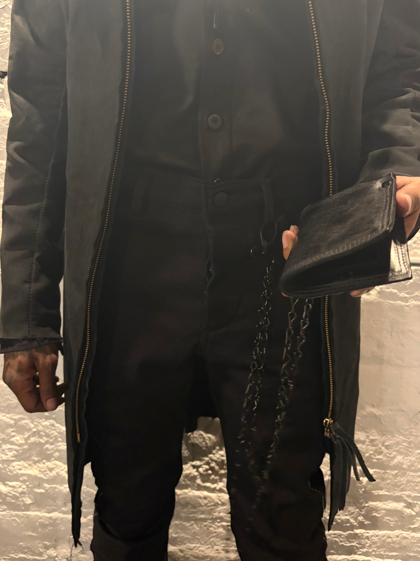 FW25 || ZB BLACK JACK + HOOK WALLET - BLACK || COWHIDE