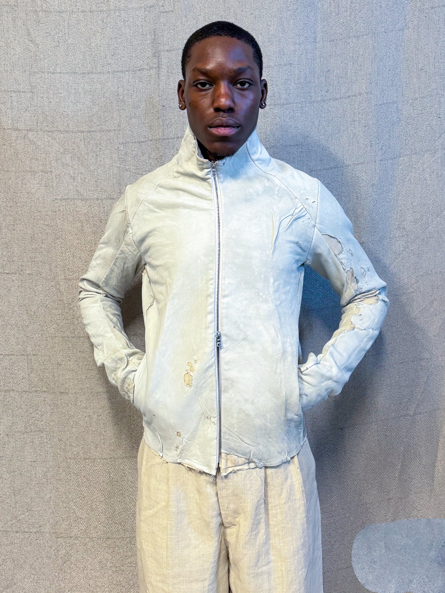 SS24 || OVERLOCKED ARC JACKET || MOONSTAR WHITE