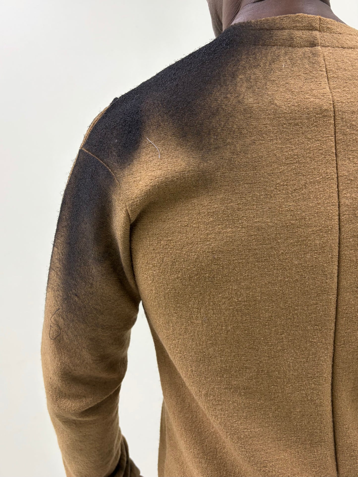 FW25 || FAULTED SHOULDER "GRADIENT"  SWEATER|| 100% WOOL || RUST