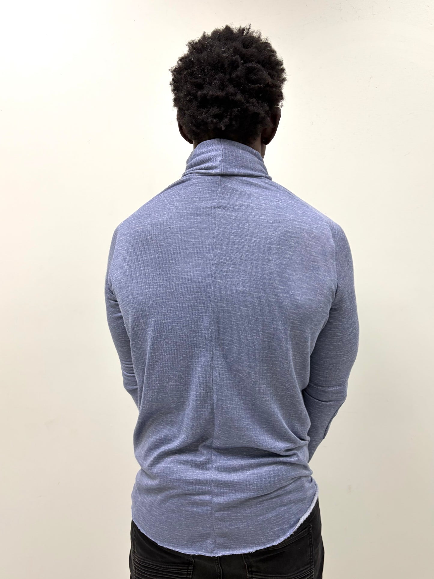 FW25 ||HIGH NECK RAGLAN TOP || SILK +  COTTON|| SEA GREY