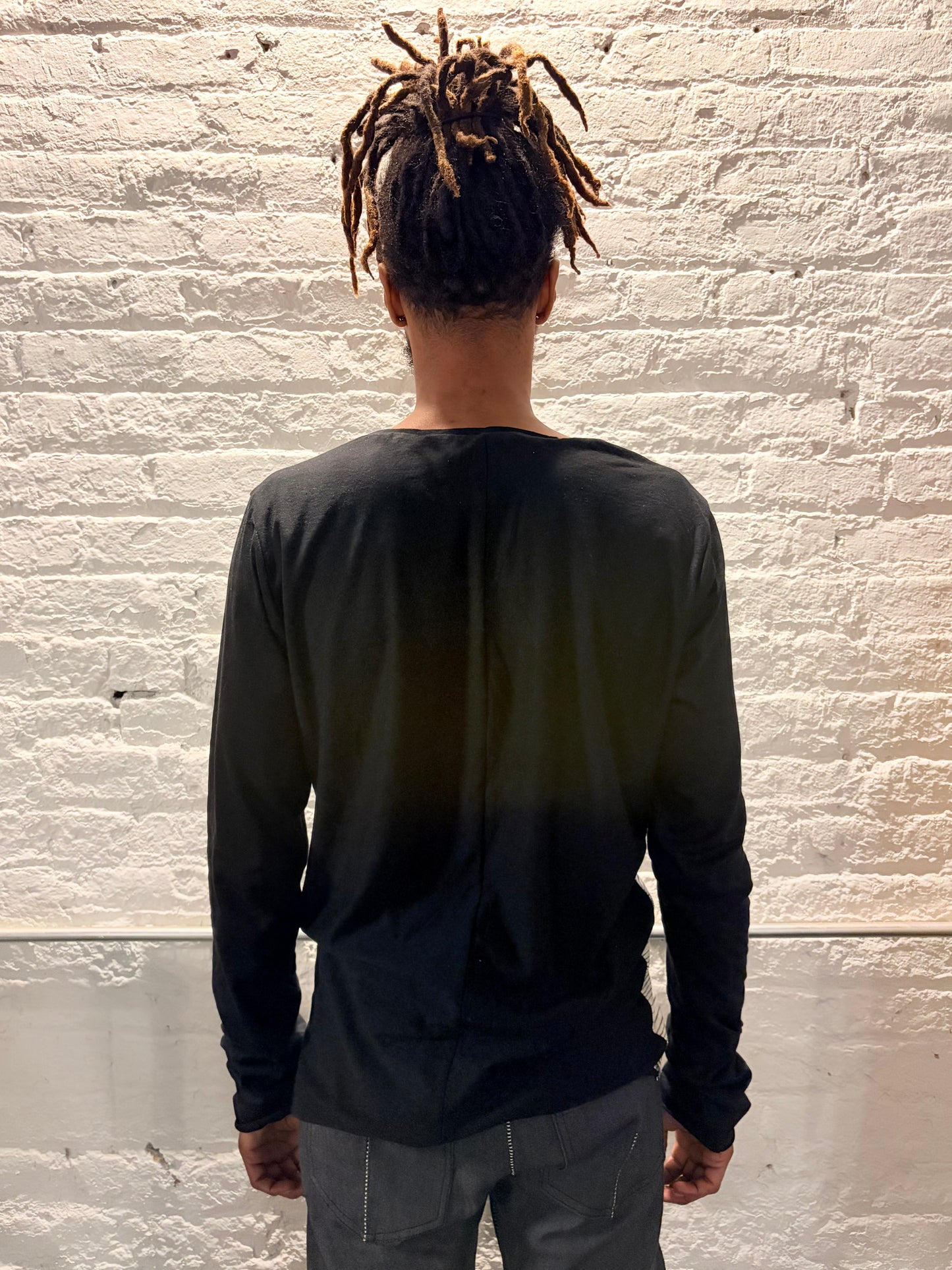 ZBT JAMAICA || .5 PRIMORDIAL LONG SLEEVE ||\ COTTON ||  BLACK  STRIPE