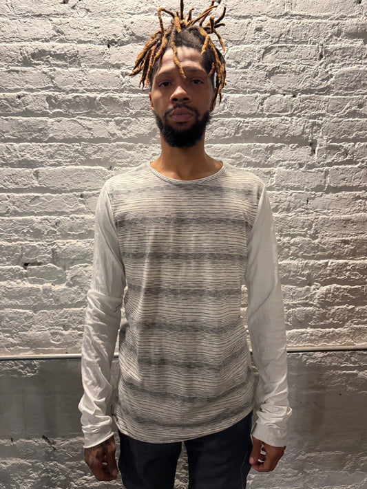 ZBT JAMAICA || .5 PRIMORDIAL LONG SLEEVE ||\ COTTON || WHITE  STRIPE