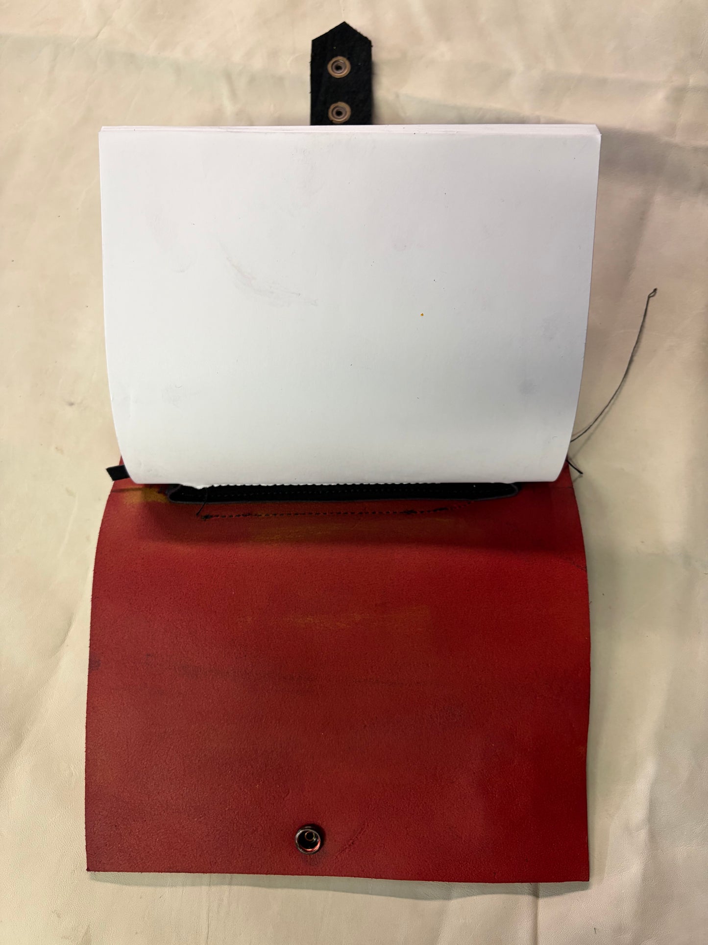 ETERNAL REFILL ARTISANAL SKETCHBOOK || 7 OZ COWHIDE + BISON || RED