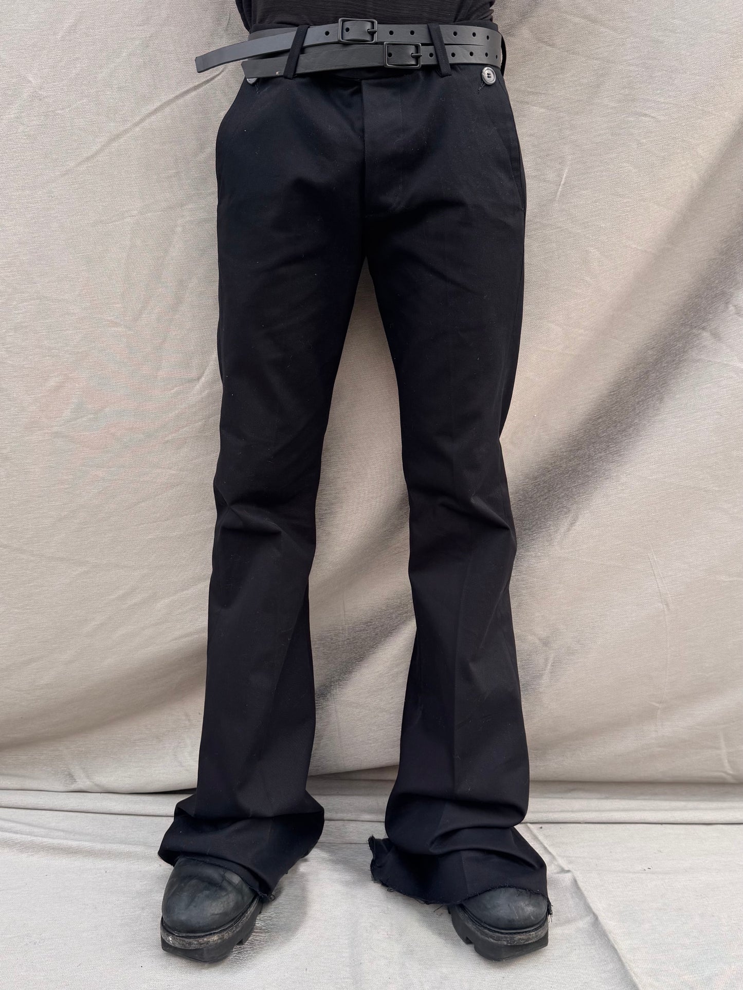 SS25 || EXPANDED BOOT CUT TAILORED PANTS || Cotton Black