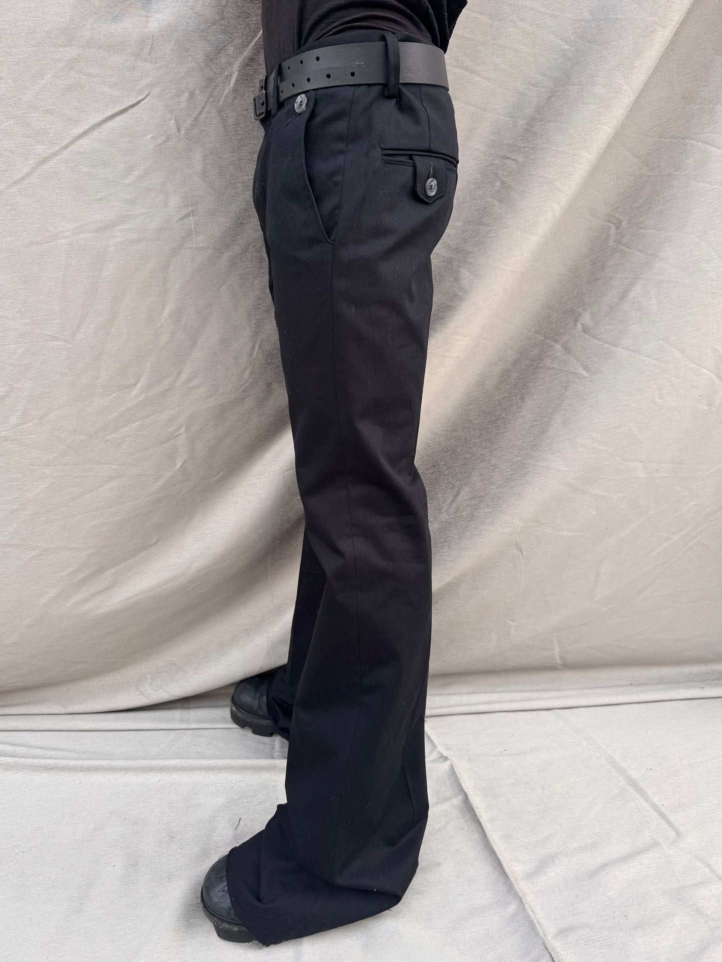 SS25 || EXPANDED BOOT CUT TAILORED PANTS || Cotton Black