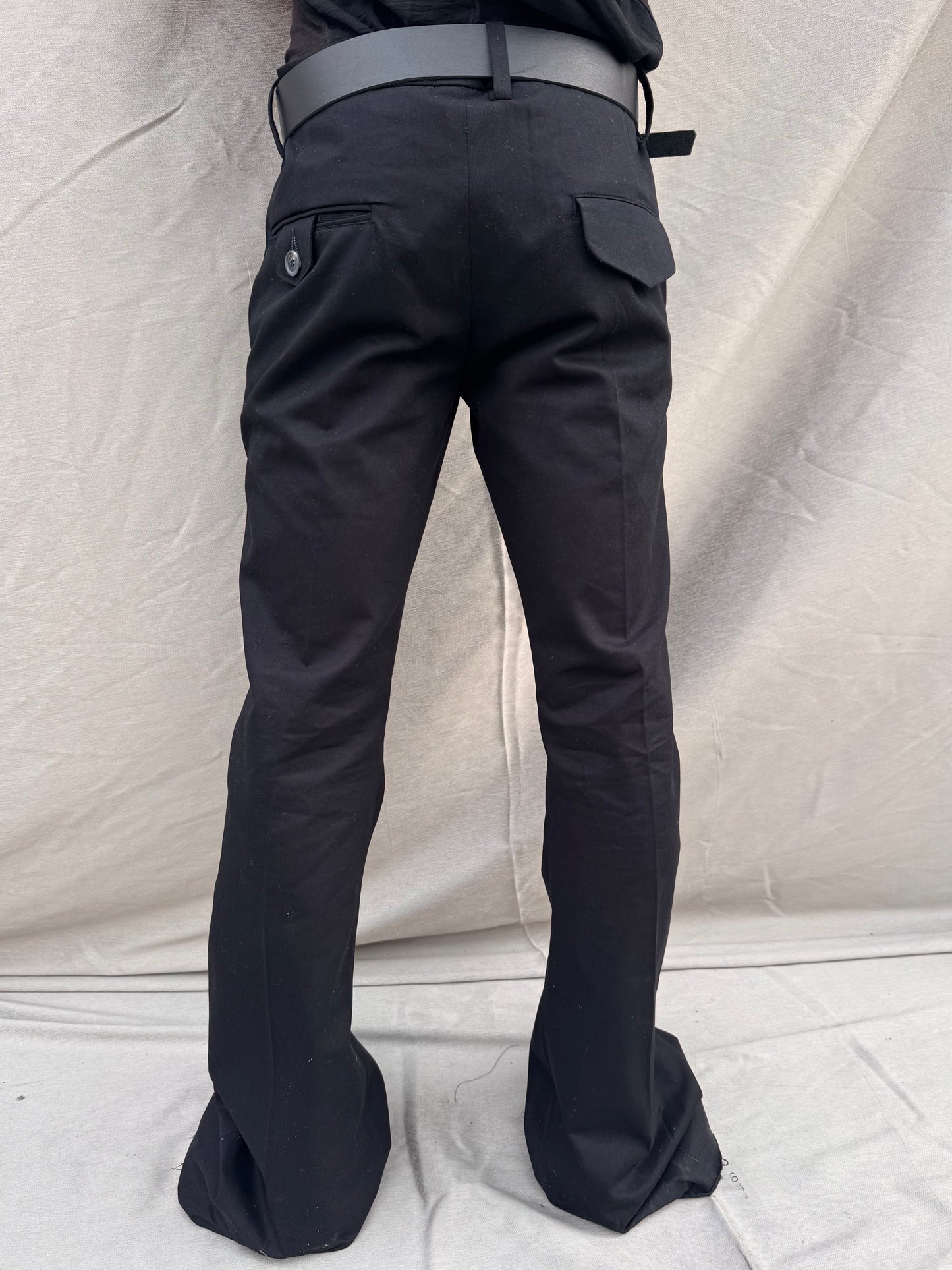 SS25 || EXPANDED BOOT CUT TAILORED PANTS || Cotton Black