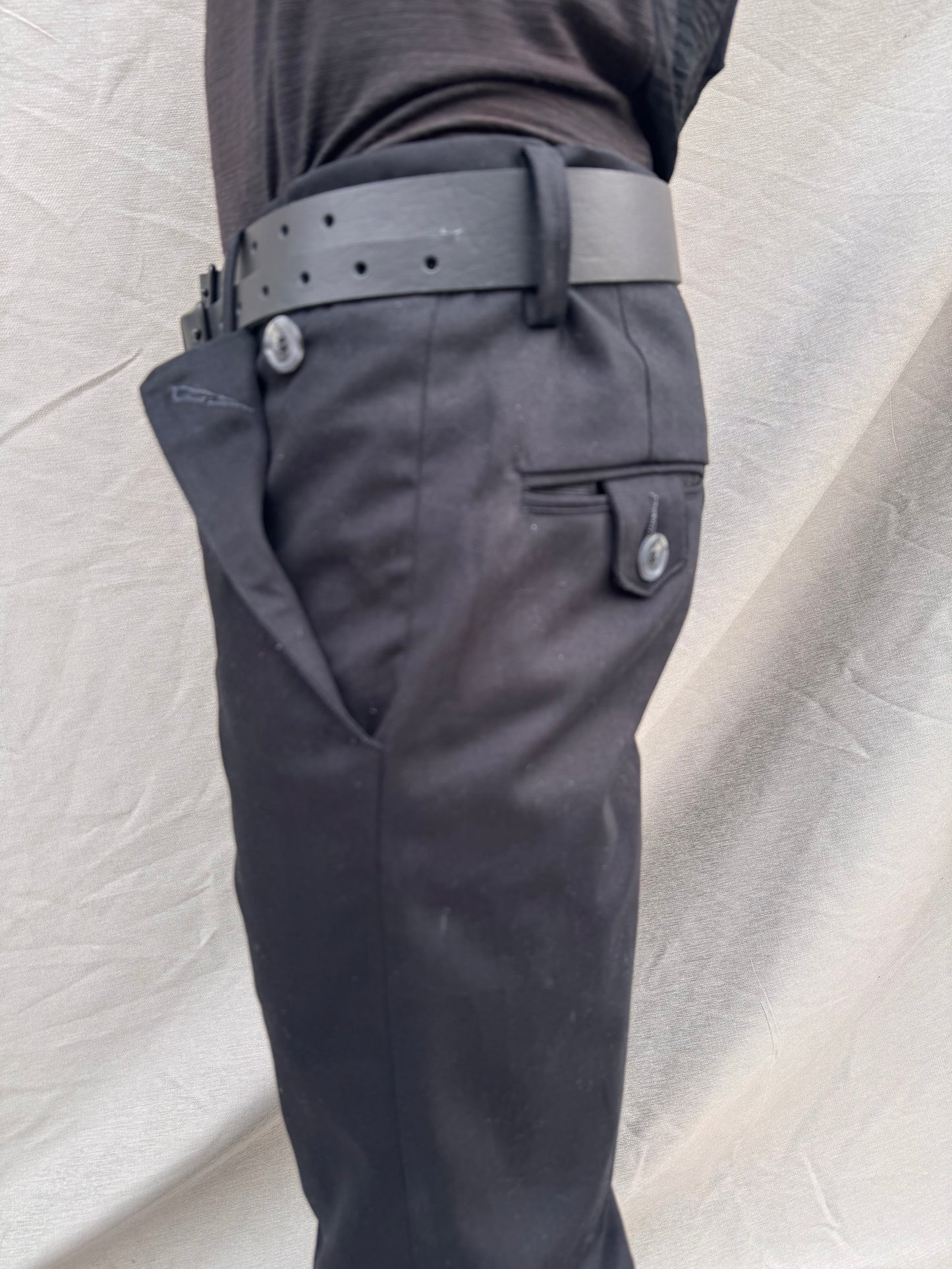 SS25 || EXPANDED BOOT CUT TAILORED PANTS || Cotton Black