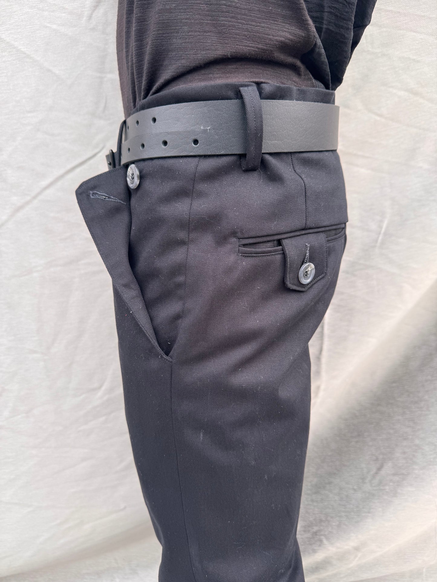 SS25 || EXPANDED BOOT CUT TAILORED PANTS || Cotton Black