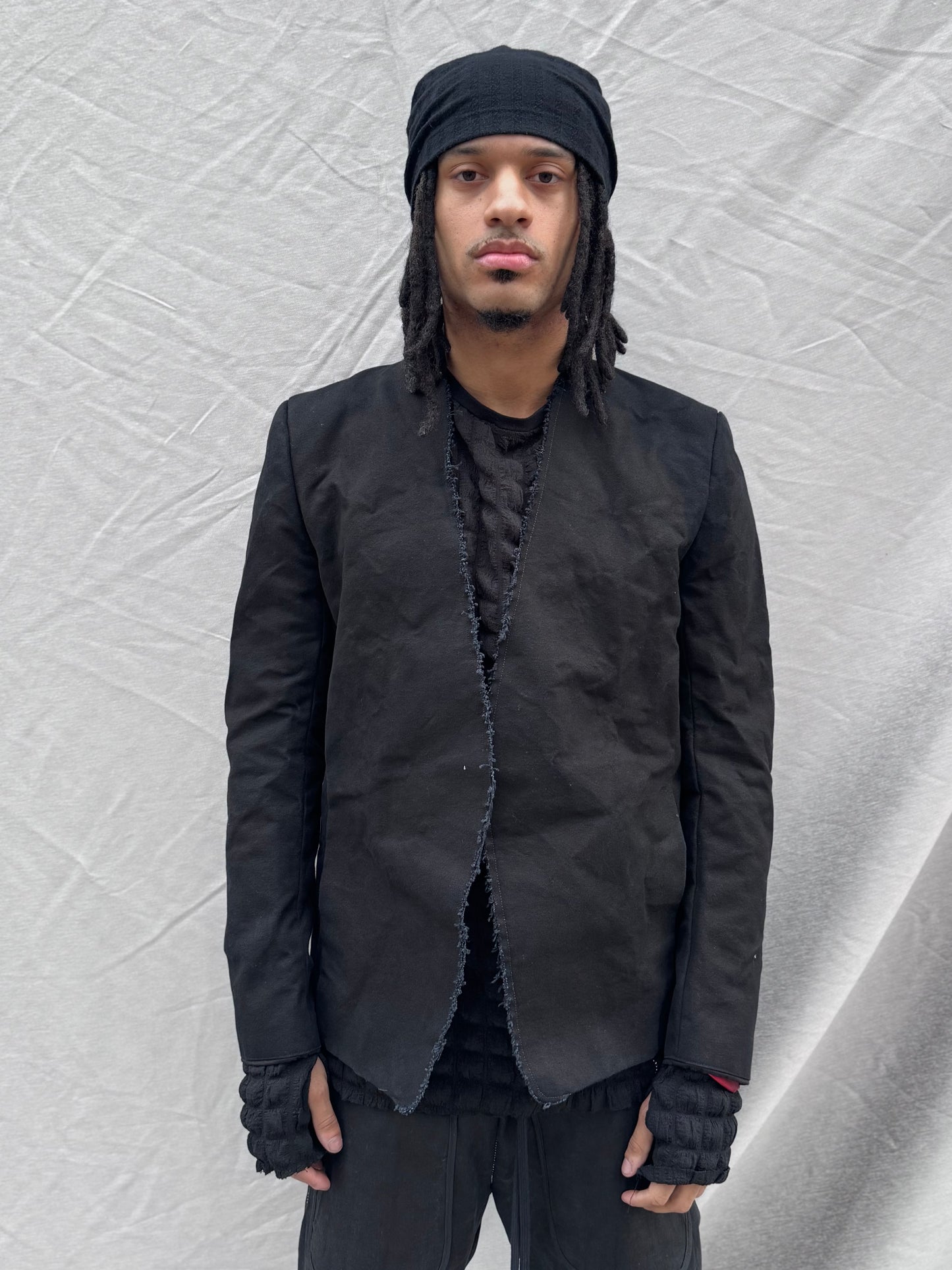 SS25 || SHAWL COLLAR “HEWN” BLAZER || BLACK