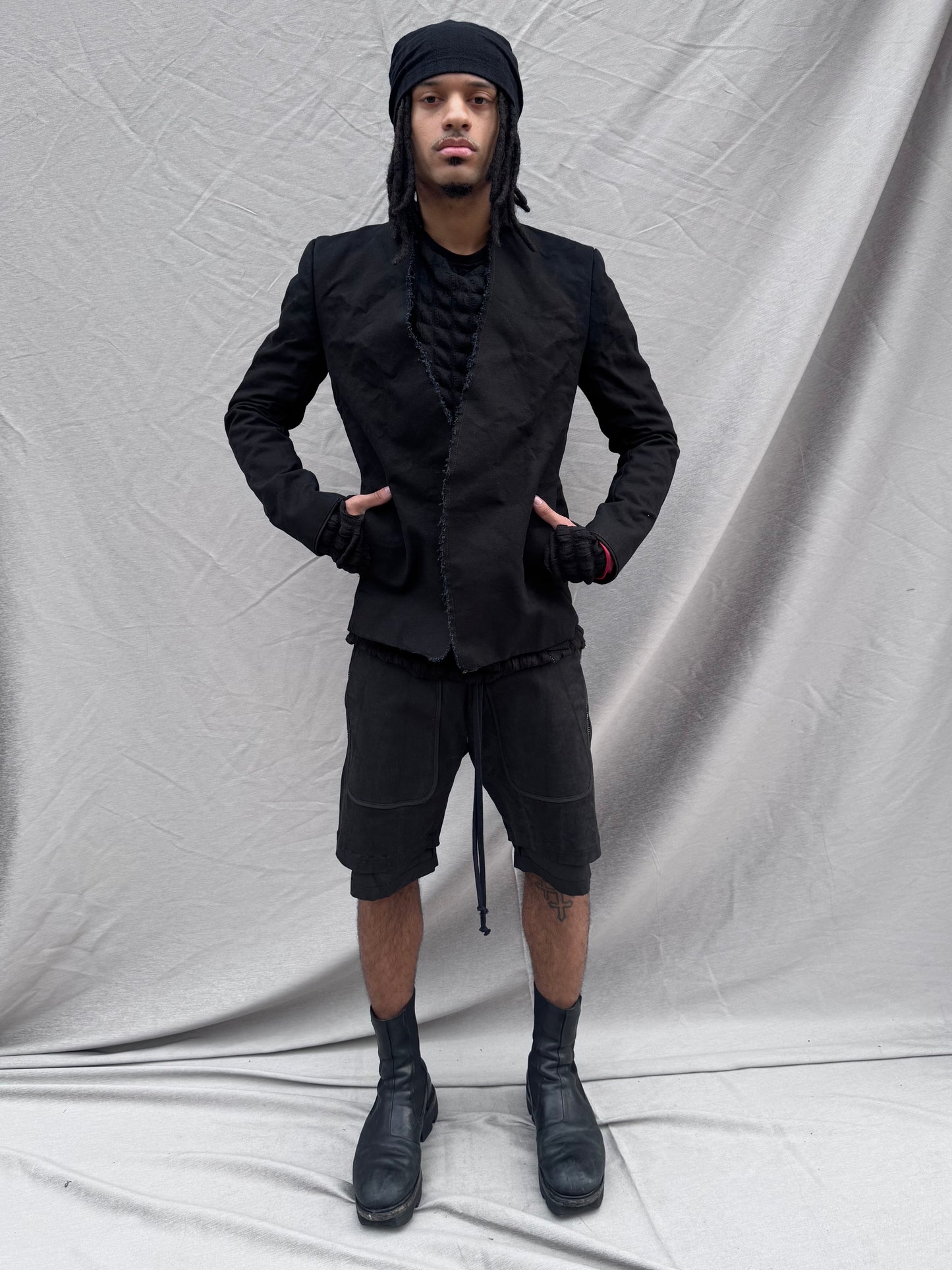 SS25 || SHAWL COLLAR “HEWN” BLAZER || BLACK