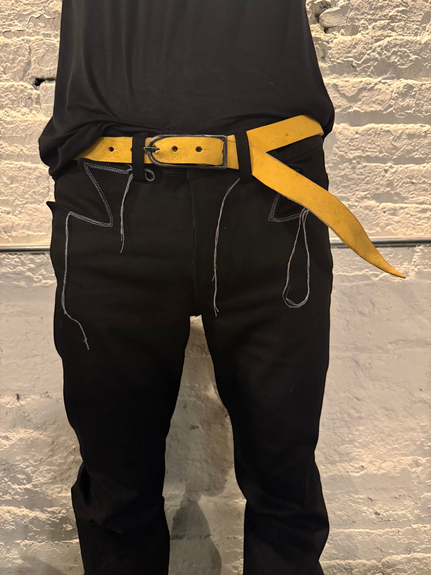 ZB- A|BLT|  || 1" CLIFTON HAND MADE BUCKLE BELT ||YARDMAN YELLOW HORSEHIDE