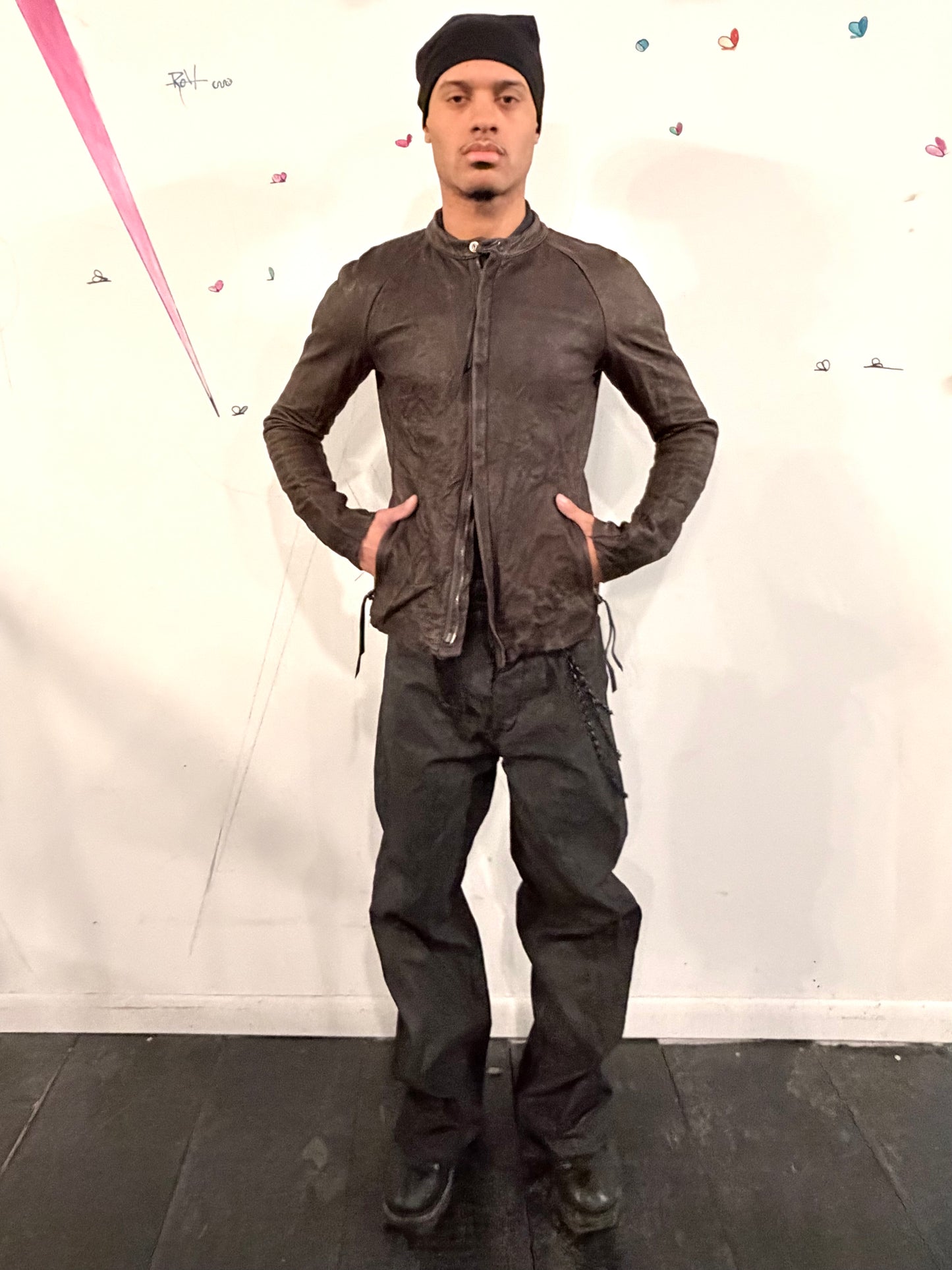 SS26 || RAGLAN FRONT SHIRT JACKET -GREY LEATHER