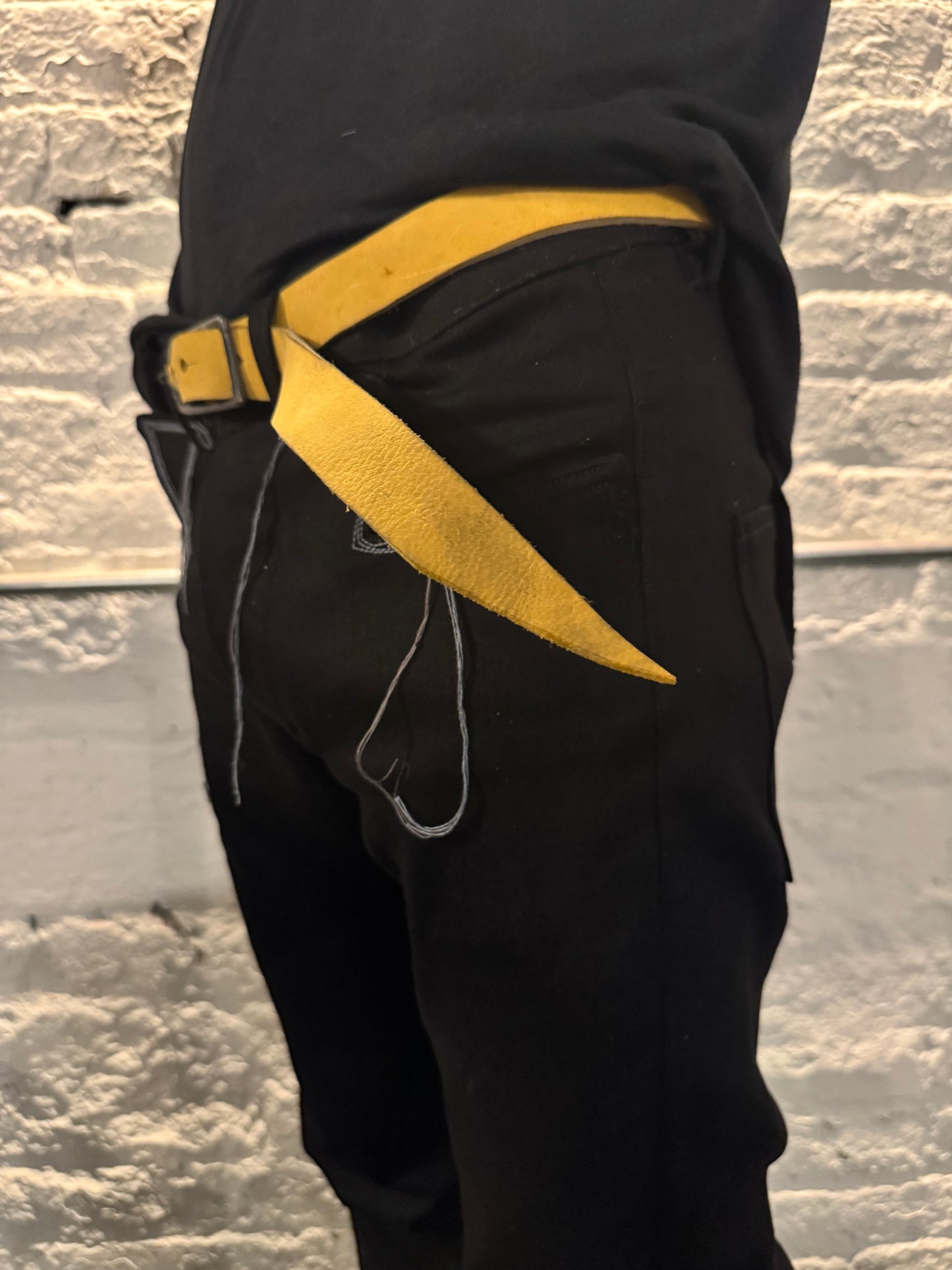 ZB- A|BLT|  || 1" CLIFTON HAND MADE BUCKLE BELT ||YARDMAN YELLOW HORSEHIDE