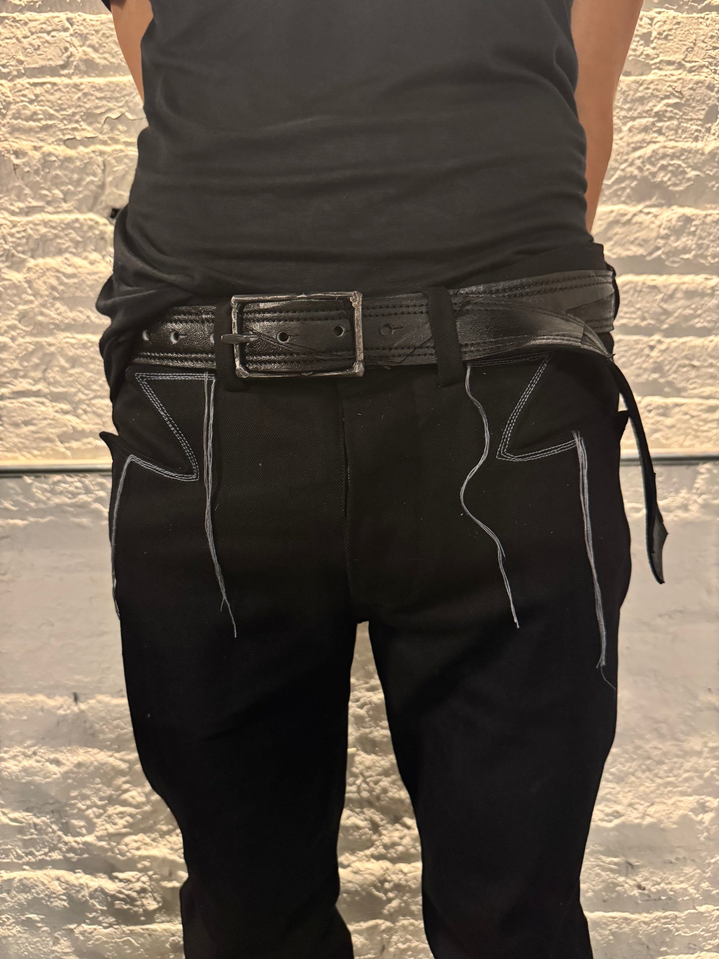ZB- A|BLT|  || 1.5 INCH KNG13 HAND MADE BUCKLE BELT || MOONSTAR BLACK
