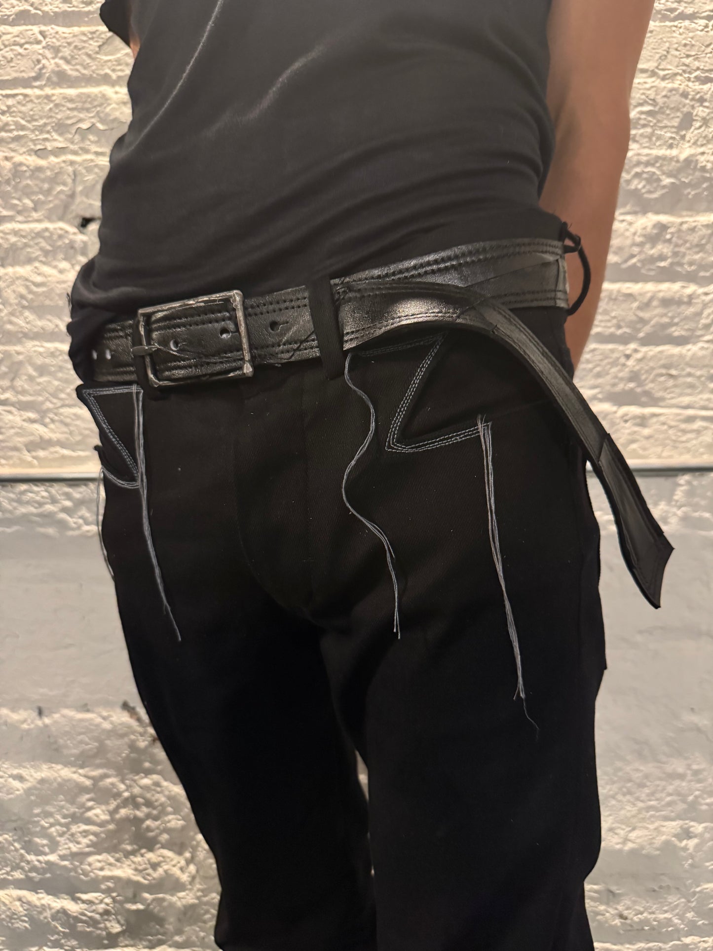 ZB- A|BLT|  || 1.5 INCH KNG13 HAND MADE BUCKLE BELT || MOONSTAR BLACK