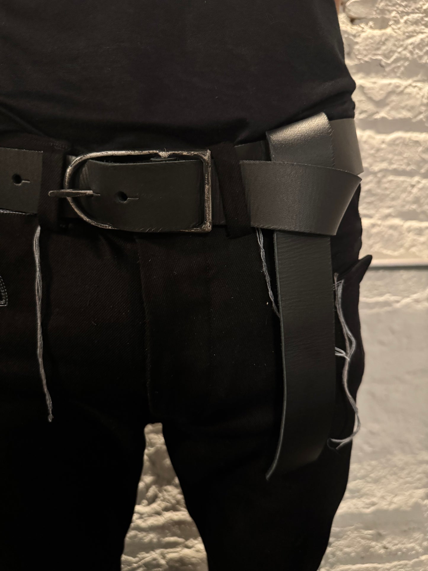 ZB- A|BLT|  || 1.5 INCH CLIFTON HAND MADE BUCKLE BELT || BLACK BUFFALO