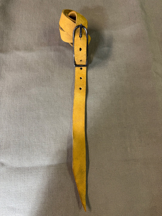 ZB- A|BLT|  || 1" CLIFTON HAND MADE BUCKLE BELT ||YARDMAN YELLOW HORSEHIDE