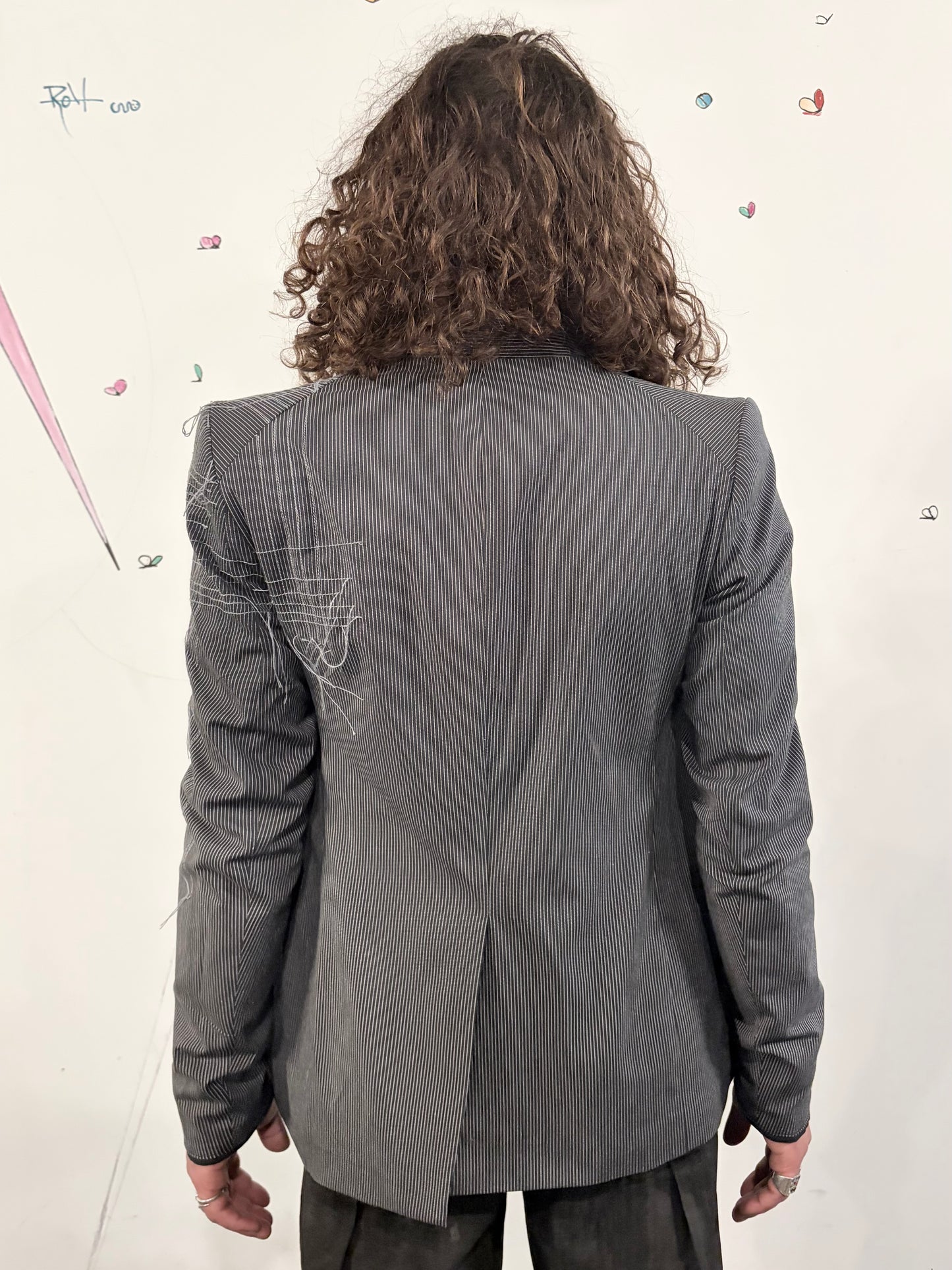 SS26 || SHAWL COLLAR ZAGODA BLAZER - STRIPE - HANDSTITCHED