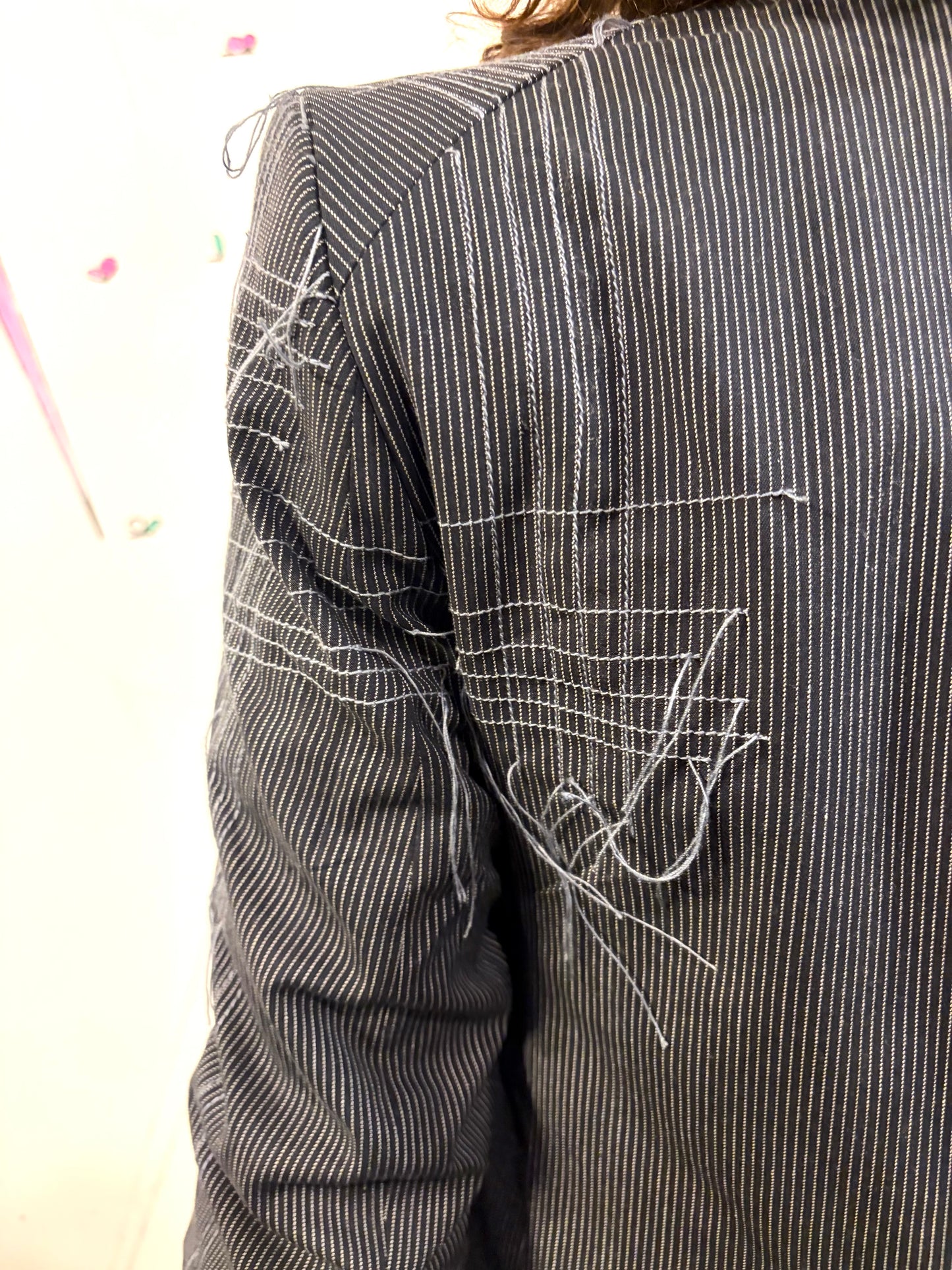 SS26 || SHAWL COLLAR ZAGODA BLAZER - STRIPE - HANDSTITCHED